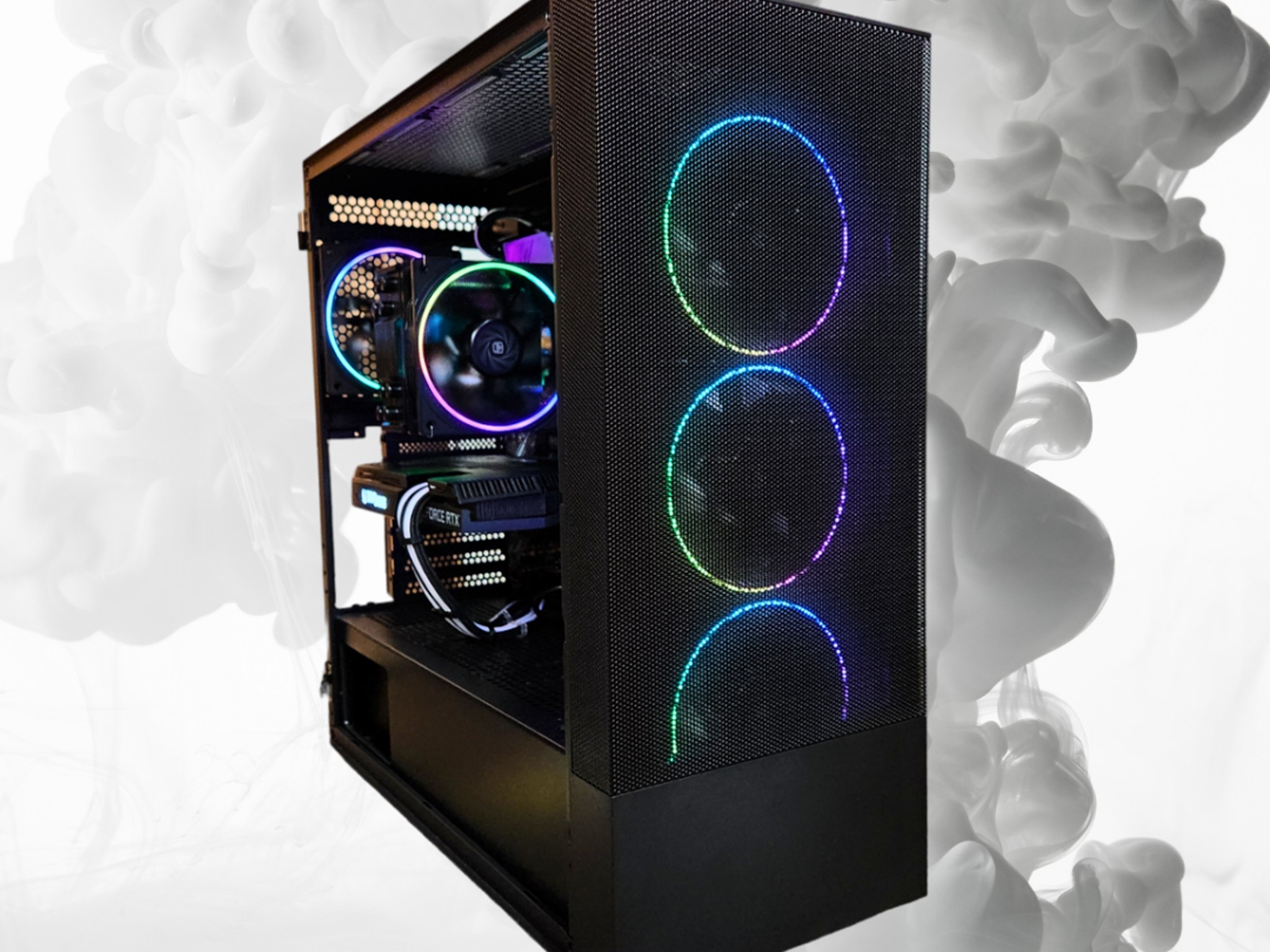 🤵Tuxedo🔲: RTX 3070 | Ryzen 5 5600 | 32GB DDR4 RAM | 1TB SSD | 7 Fans | Black and White RGB PC