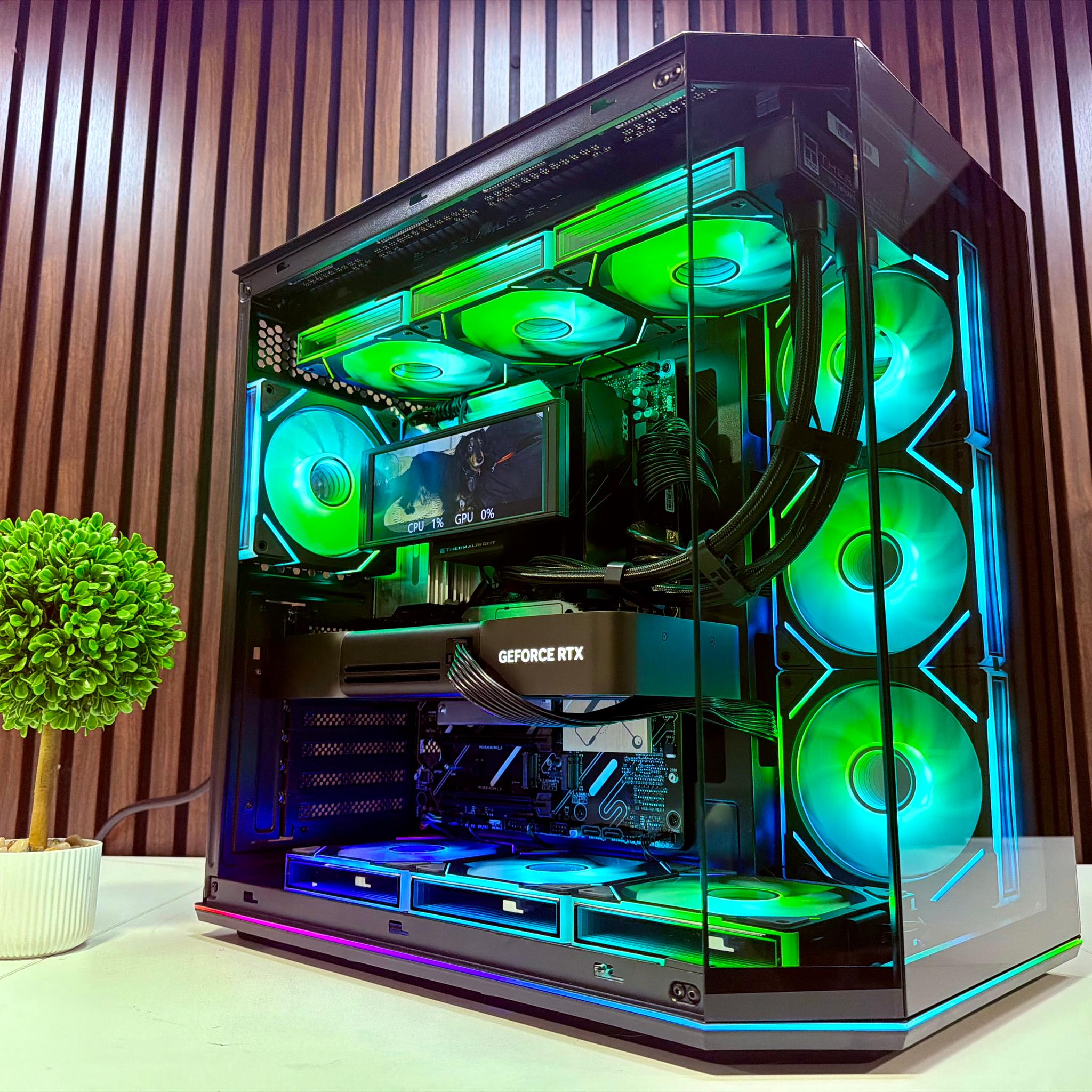RTX 5090 | Ryzen 9950X3D | 64GB DDR5 | 2TB M.2 | 1200 Watt Gold PSU | LCD AIO