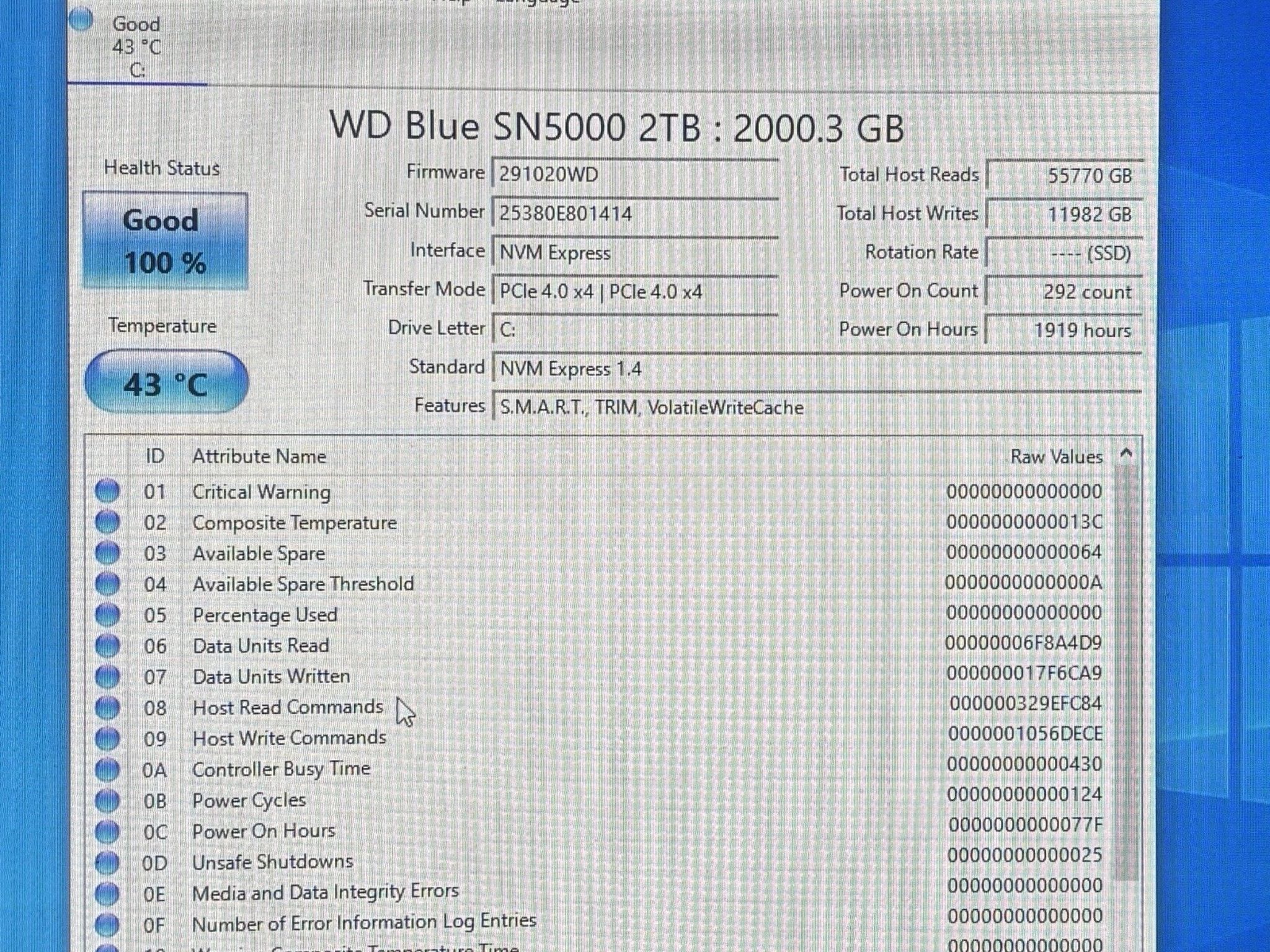 WD Blue SN5000 2TB 2280 M.2 NVMe Internal SSD