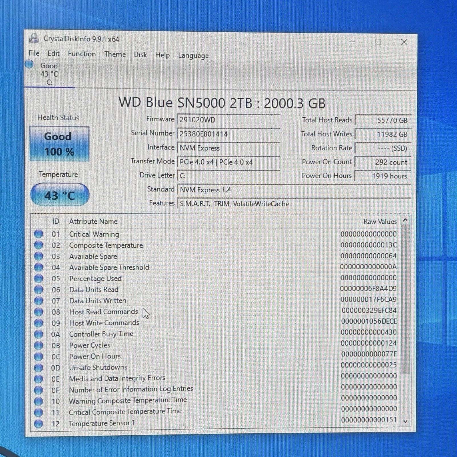 WD Blue SN5000 2TB 2280 M.2 NVMe Internal SSD