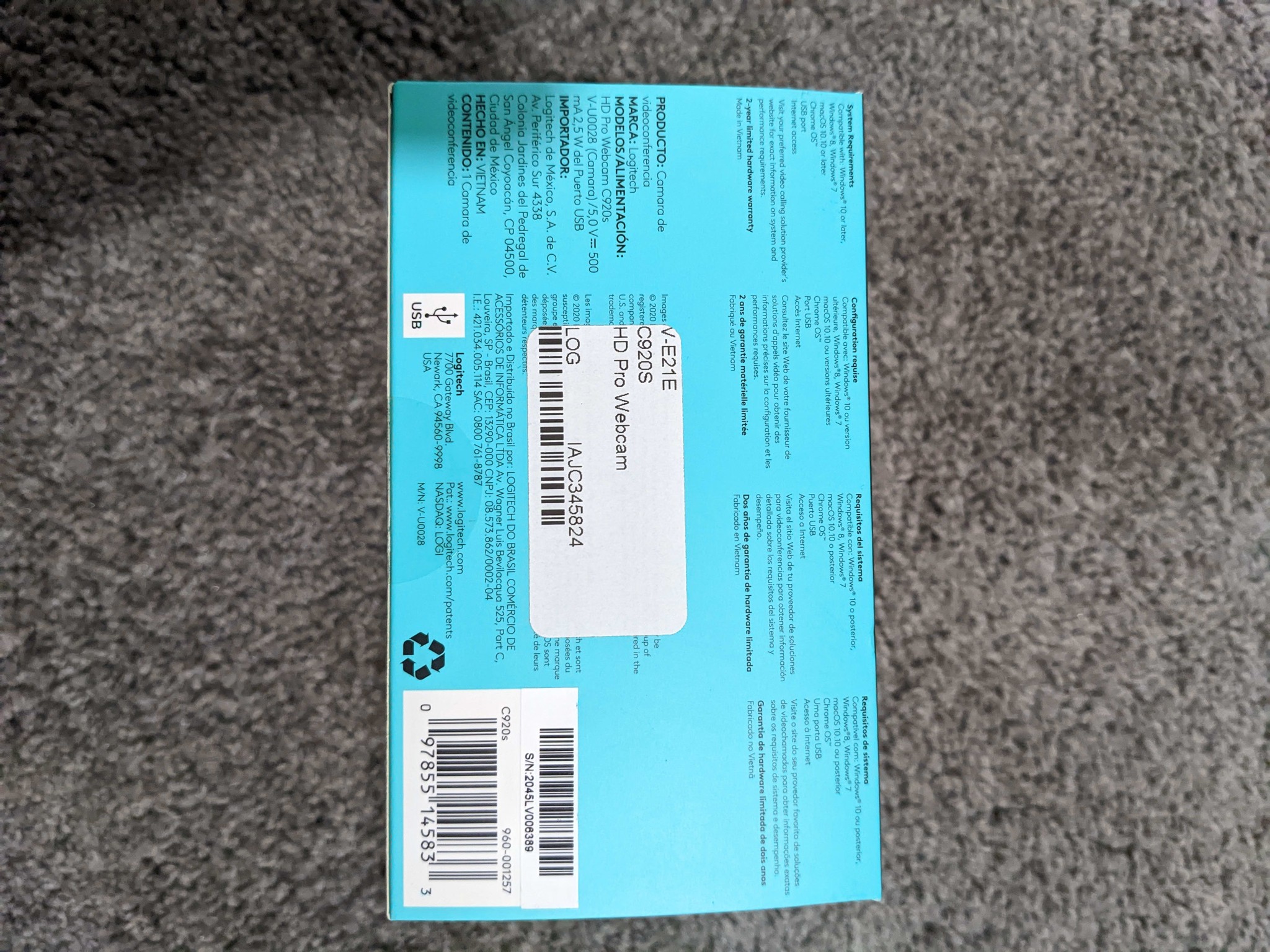 (Brand New) Logitech C920s HD Pro Webcam