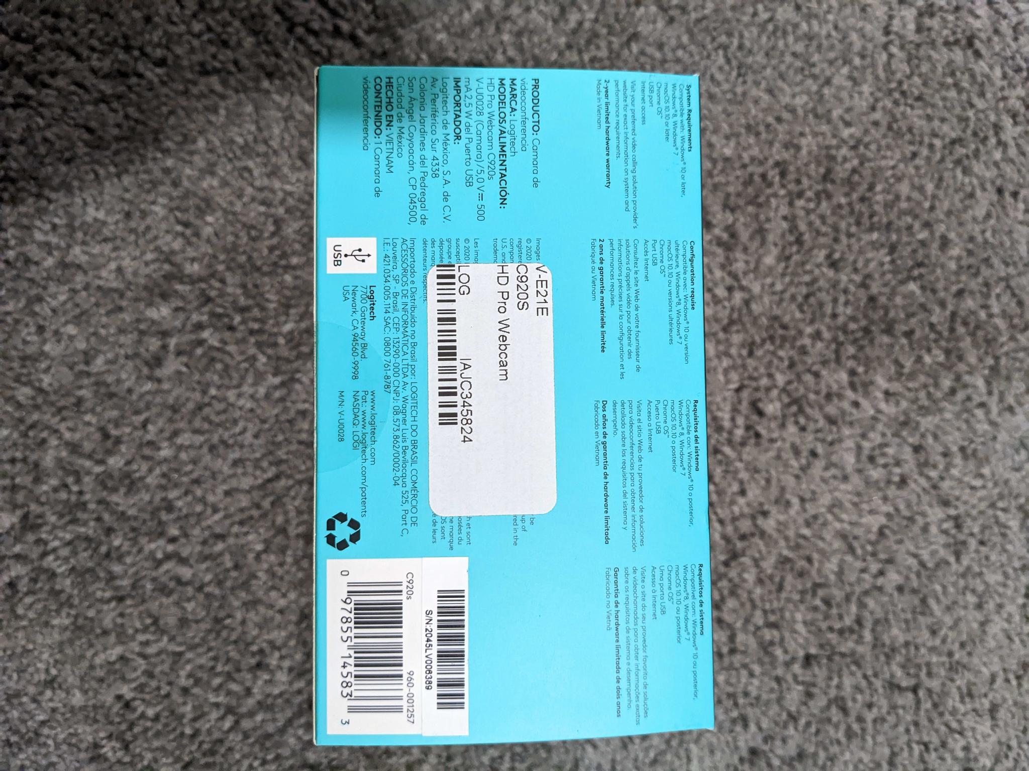 (Brand New) Logitech C920s HD Pro Webcam