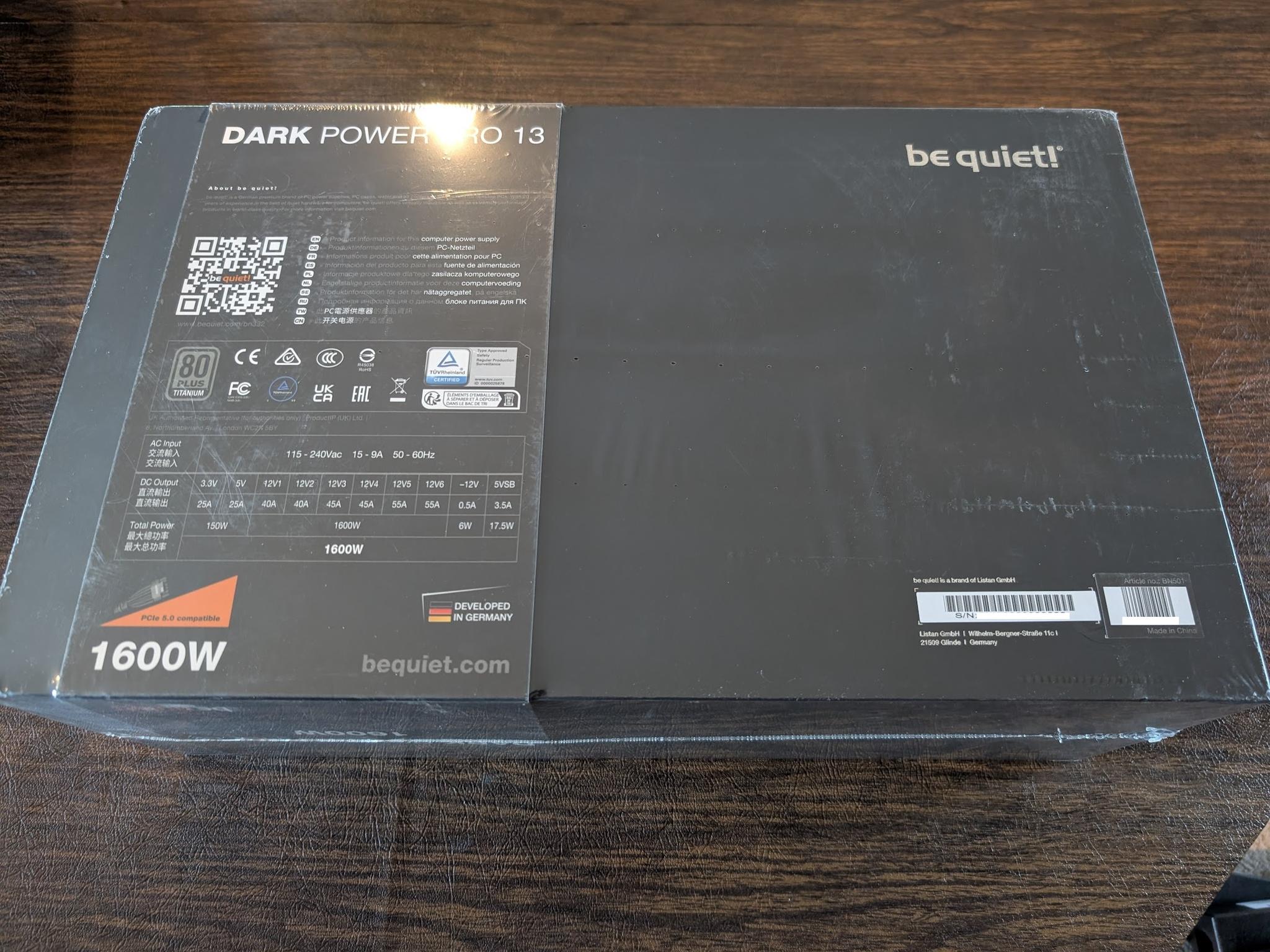 be quiet! Dark Power PRO 13 1600W ATX 3.0 Power Supply - NEW/SEALED IN BOX