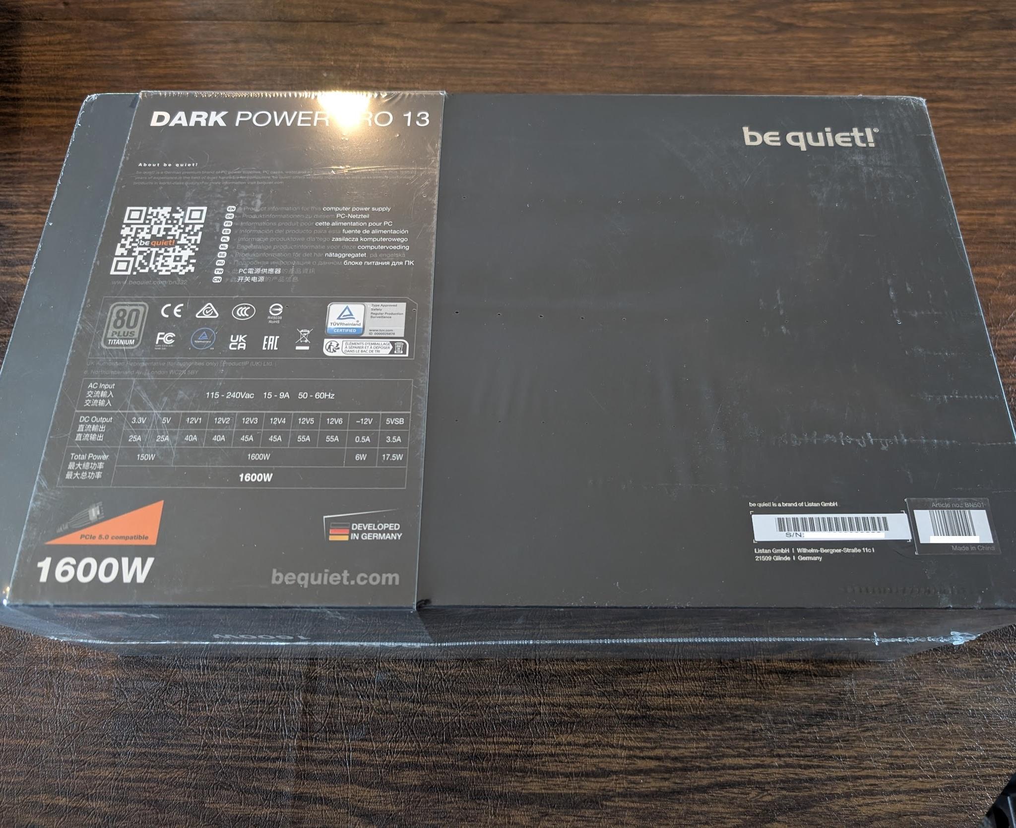 be quiet! Dark Power PRO 13 1600W ATX 3.0 Power Supply - NEW/SEALED IN BOX