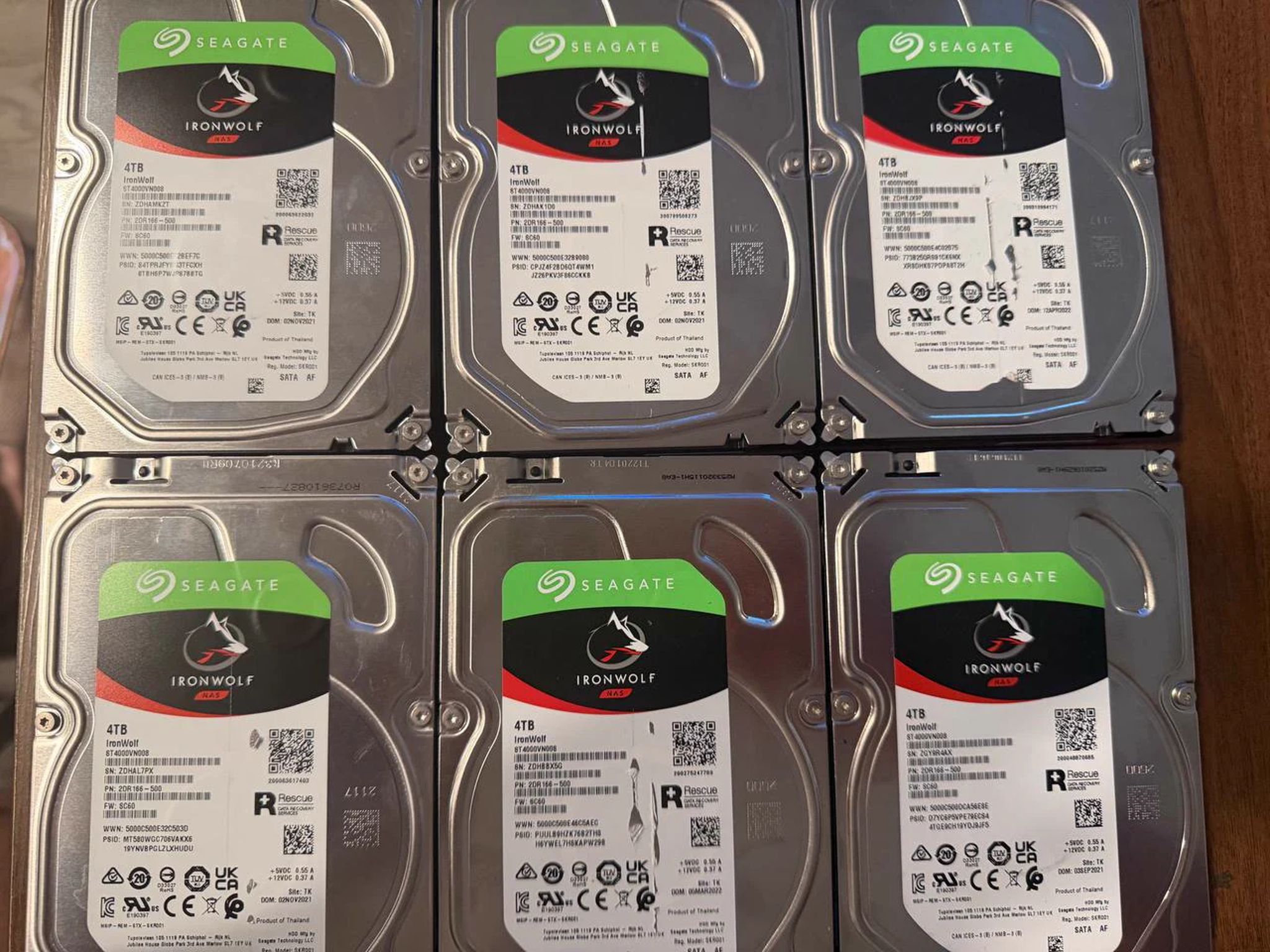 Seagate 4TB SATA HDDs — IronWolf + Enterprise