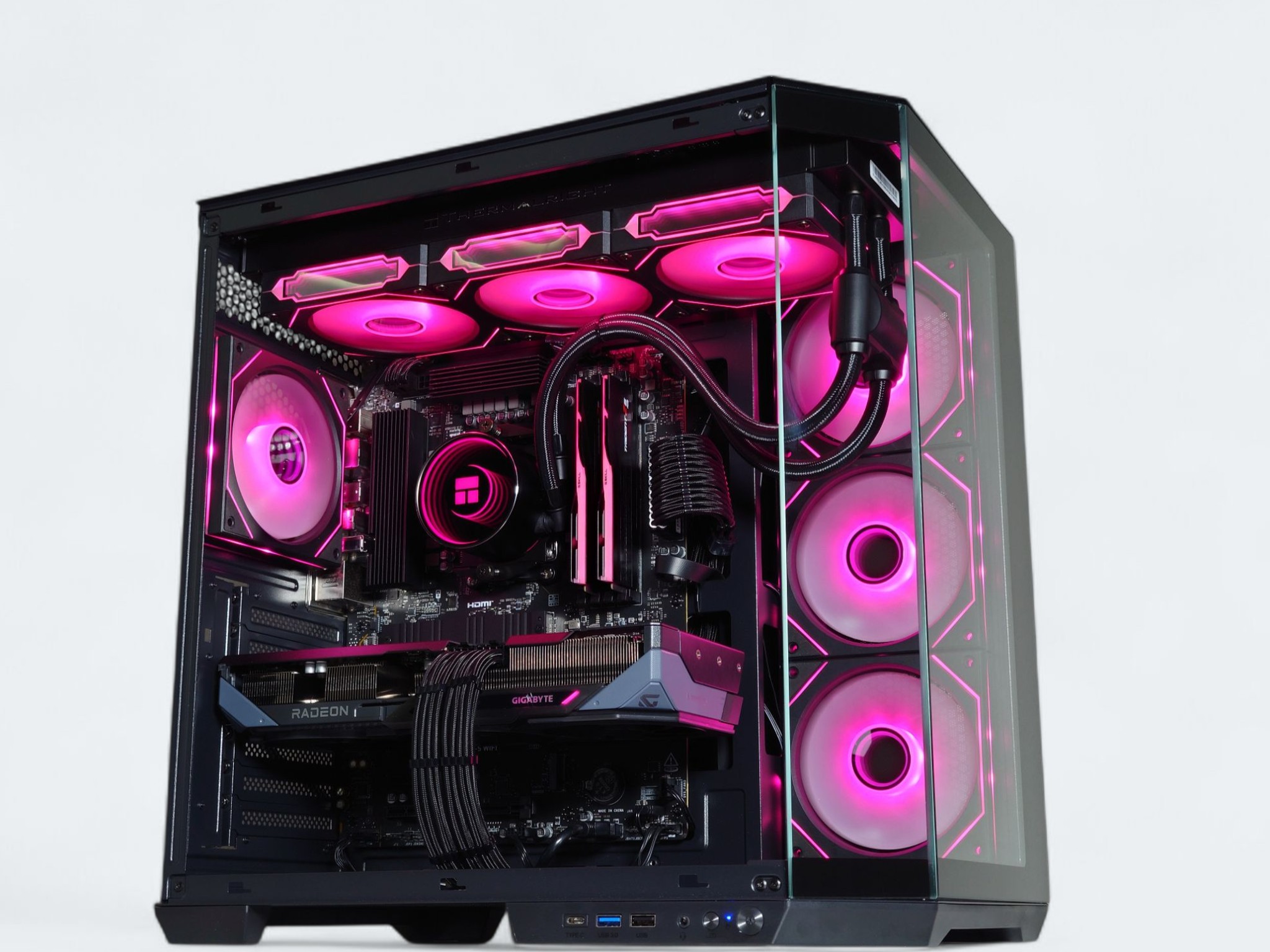 🖤🥷Liquid Cooled Gaming PC◼️AMD RX 9060 XT 16GB◼️AMD Ryzen 7 7700◼️32GB DDR5◼️1TB NVME