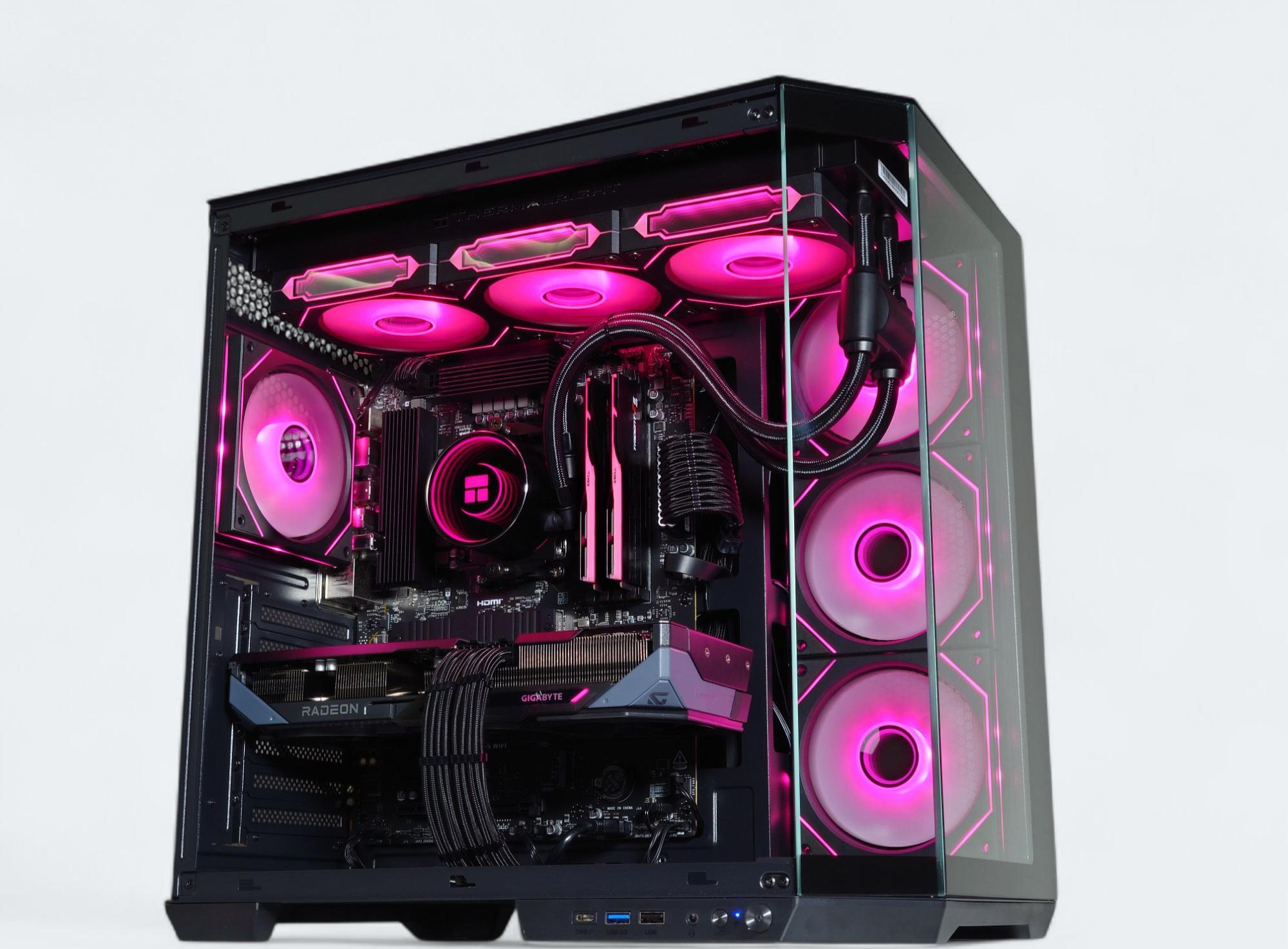 🖤🥷Liquid Cooled Gaming PC◼️AMD RX 9060 XT 16GB◼️AMD Ryzen 7 7700◼️32GB DDR5◼️1TB NVME