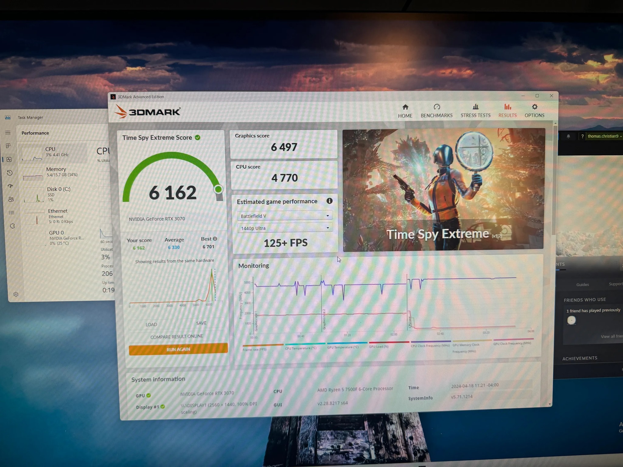 RTX 3070 Ryzen 7500f Gaming PC