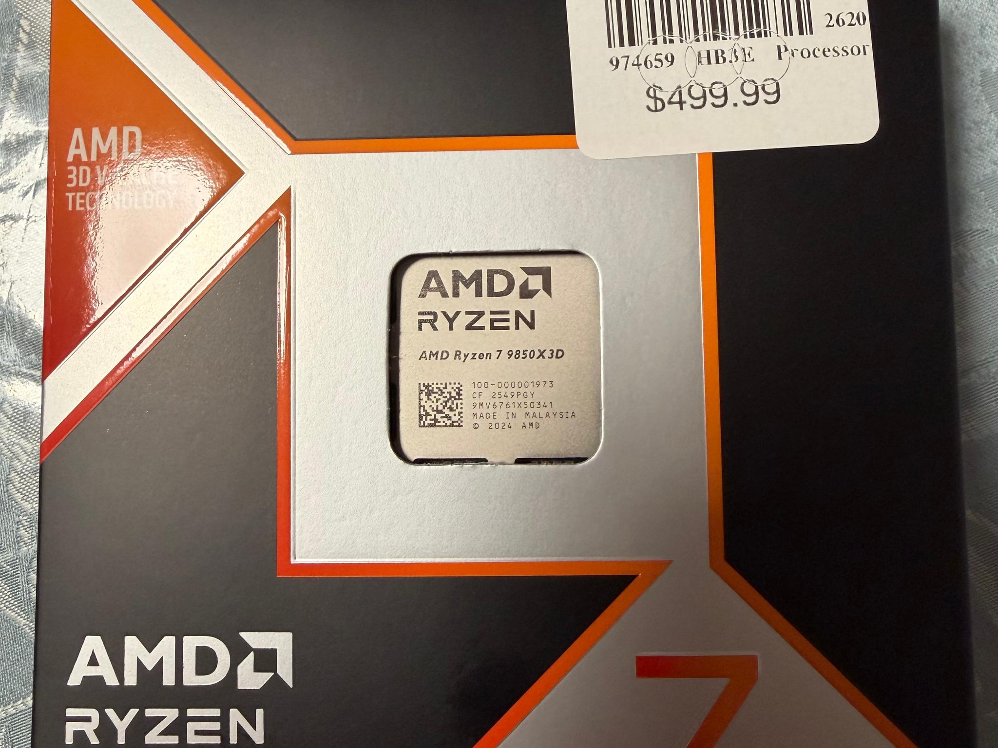NEW AMD Ryzen 7 9850X3D Granite Ridge AM5 4.70GHz 8-Core Boxed Processor