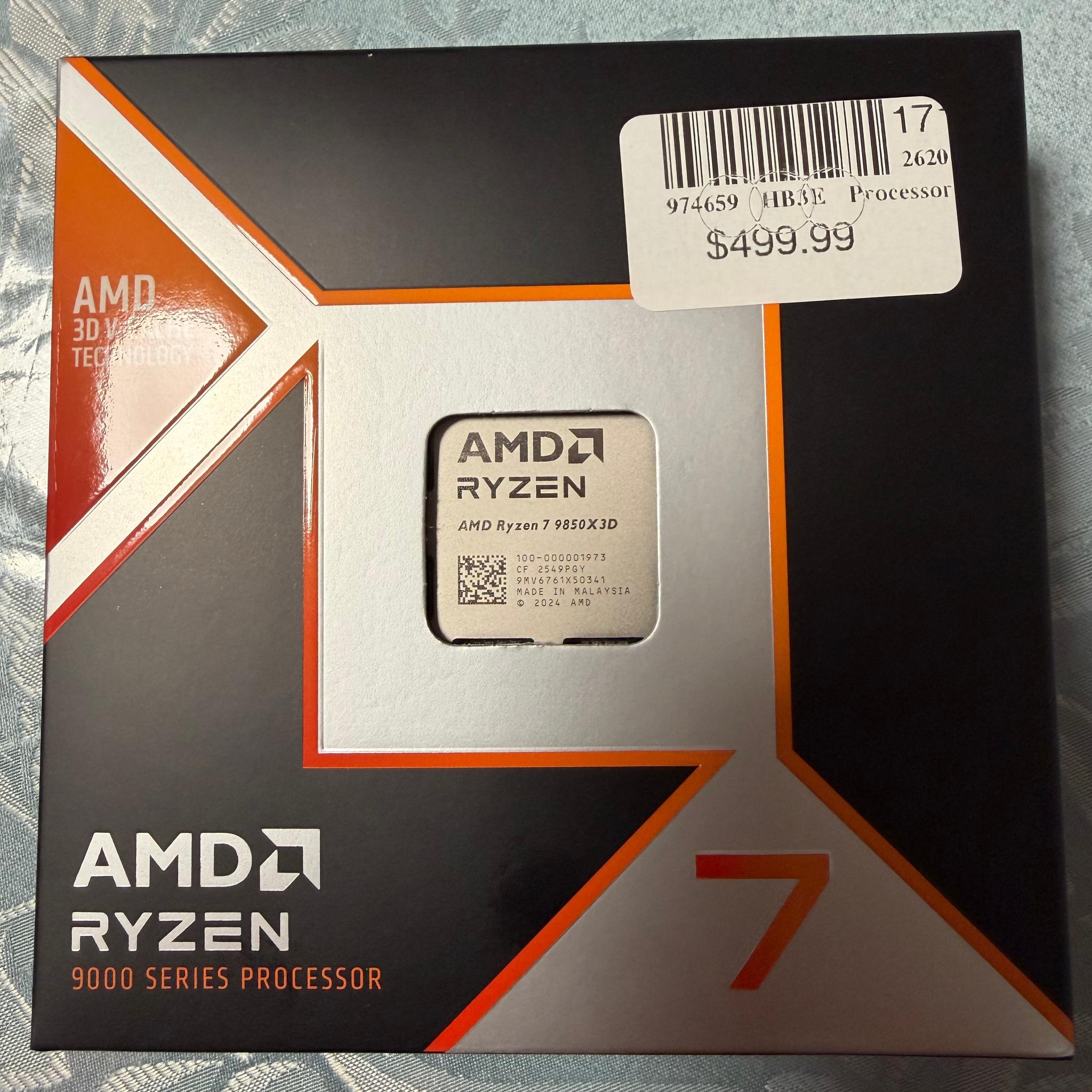 NEW AMD Ryzen 7 9850X3D Granite Ridge AM5 4.70GHz 8-Core Boxed Processor