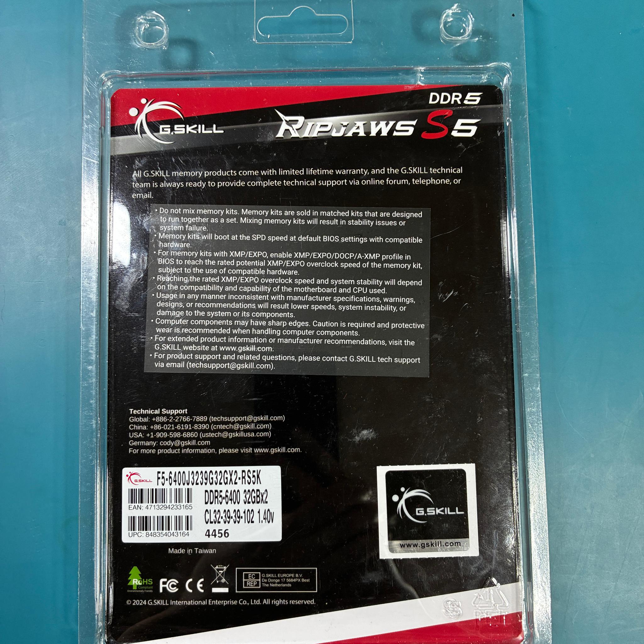 G.SKILL Ripjaws S5 Series DDR5 RAM 64GB kit (Memory)