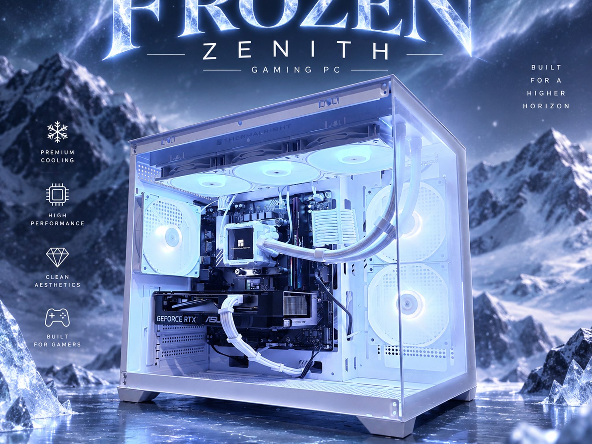 ❄️"Frozen Zenith"⚪️ | 1080p Gaming | RTX 5060 | i5 14400F | 16B DDR5 | 1TB SSD | Free Shipping