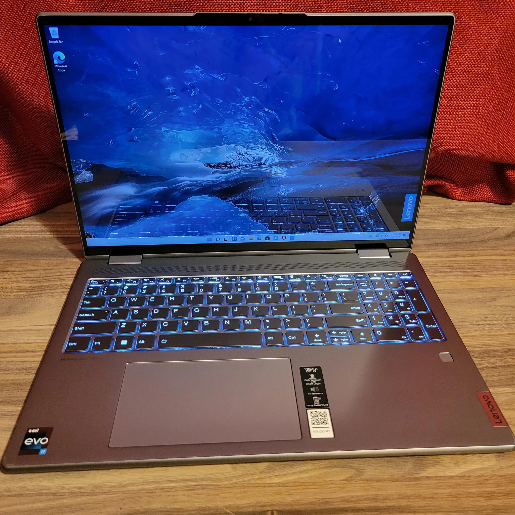 Lenovo Yoga 7i Touch Screen Laptop - 12th Gen Evo i7 - 16" 2k - Model 16IAP7