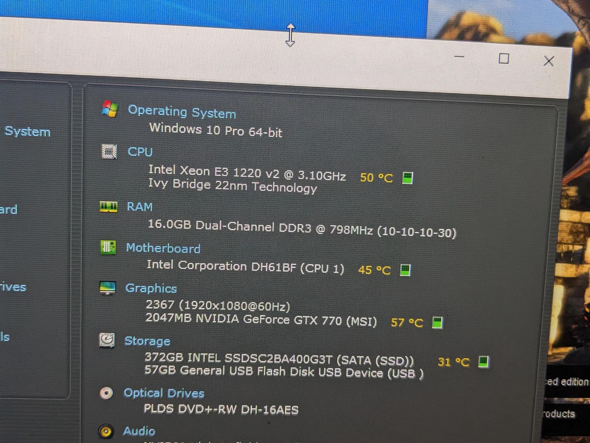 Lab Experiment ~ Xeon 1220v2 (Same as i5-3450), 16GB RAM, GTX 770 2GB, 400GB SSD, Win10, Wifi