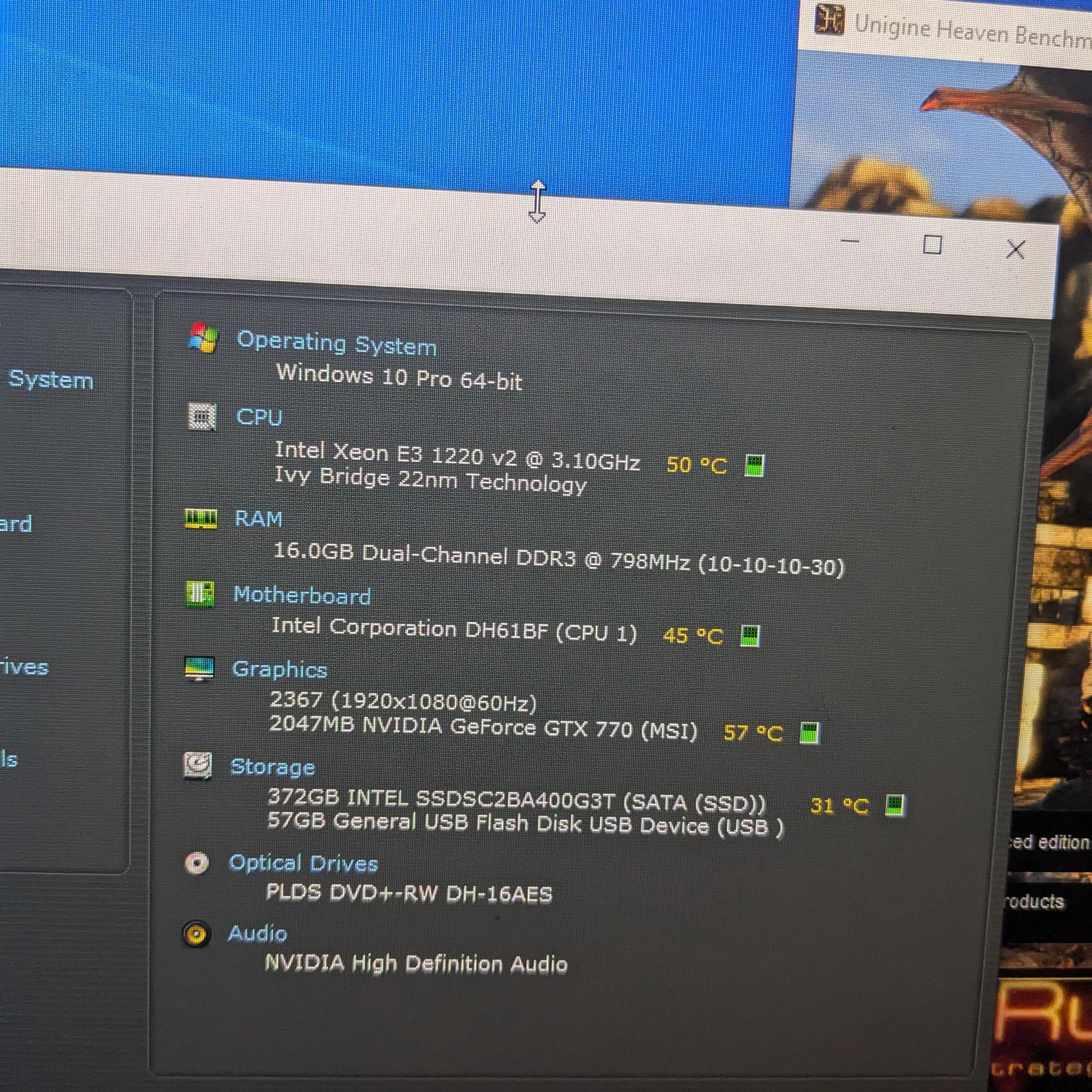 Lab Experiment ~ Xeon 1220v2 (Same as i5-3450), 16GB RAM, GTX 770 2GB, 400GB SSD, Win10, Wifi