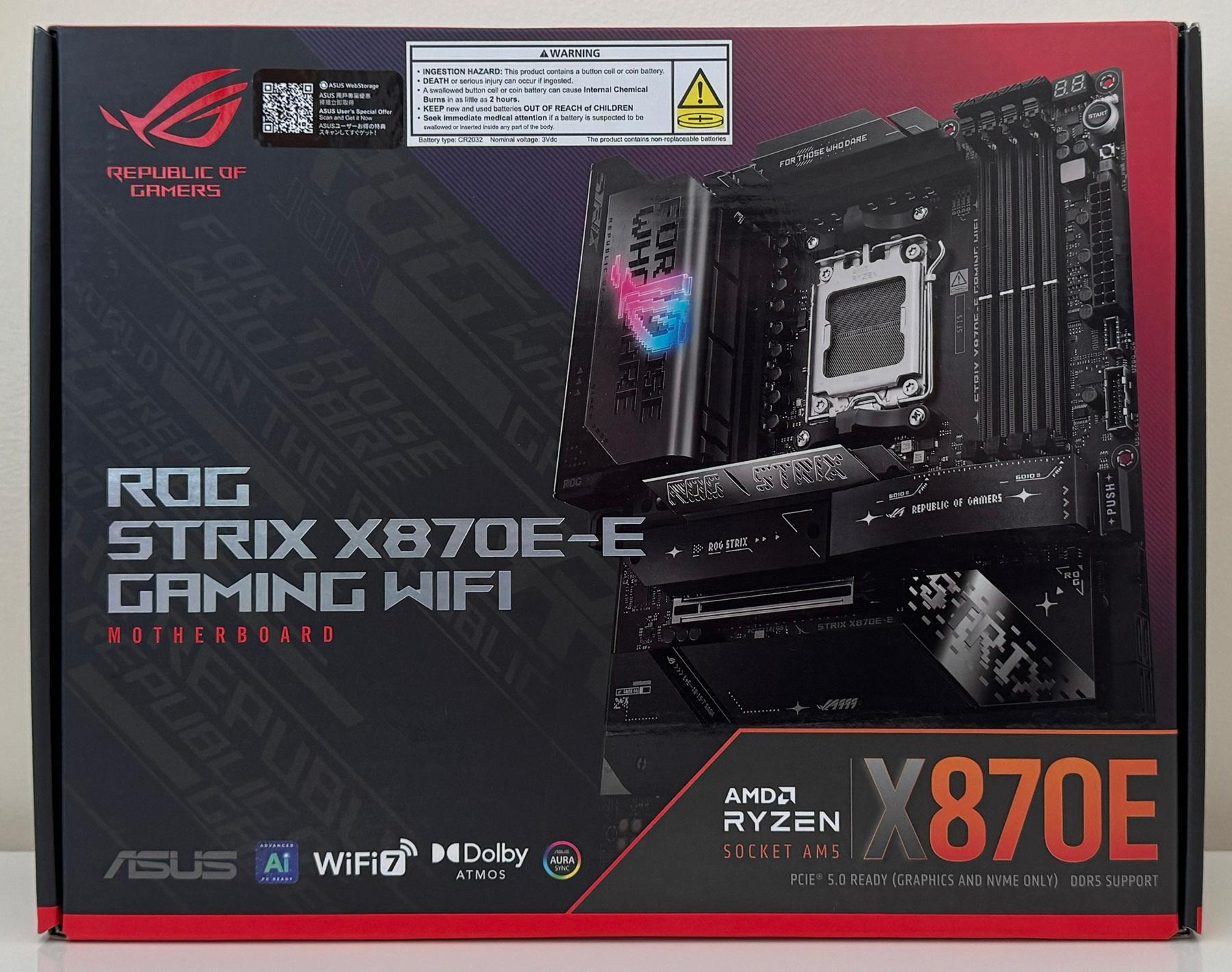 New ASUS ROG STRIX X870E-E GAMING WIFI AMD AM5 X870E ATX Motherboard - WiFi 7, 5x M.2, PCIe 5.0