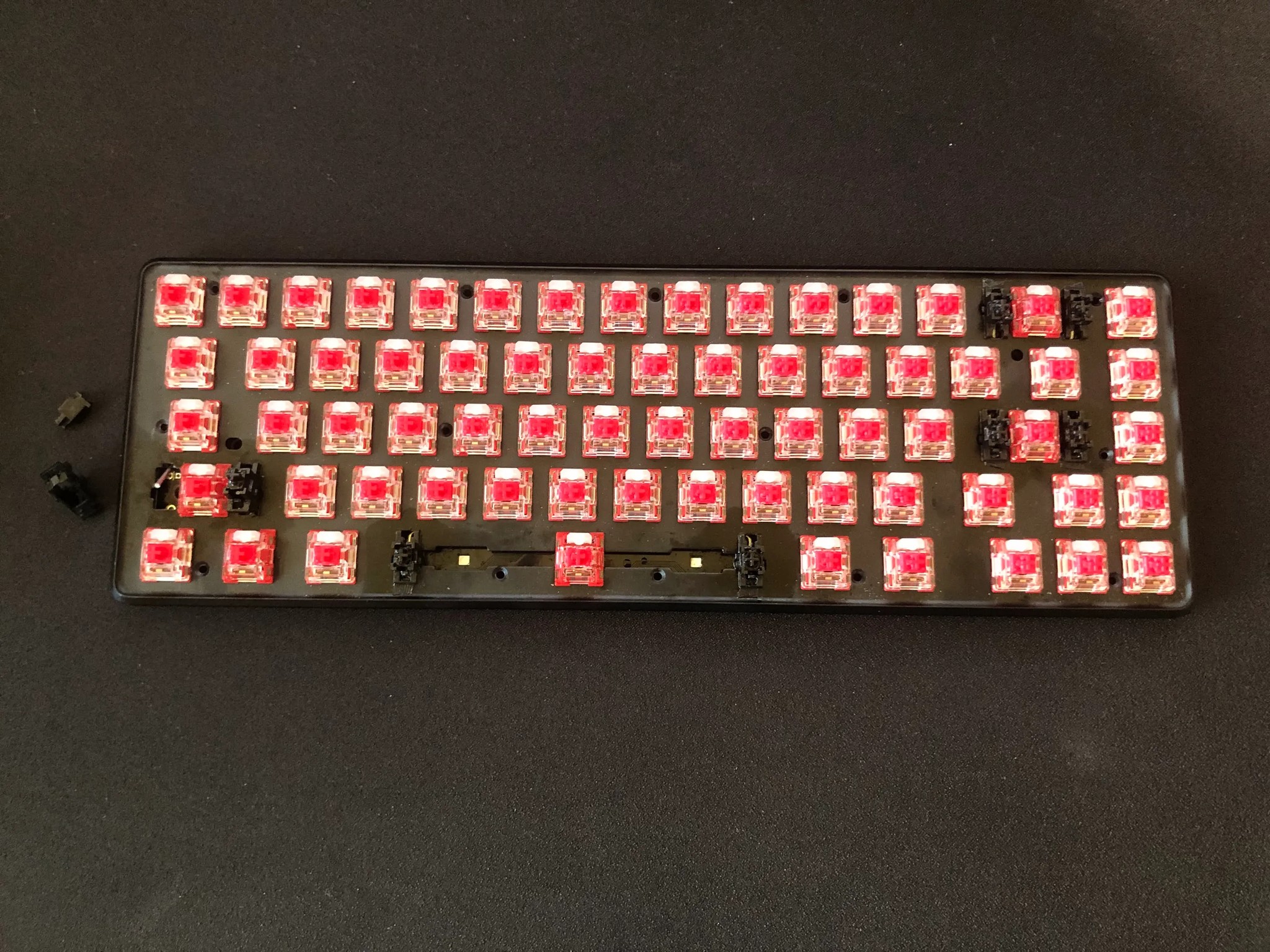 HyperX 65% Mechanical Keyboard W/ Linear Red Switches (Left Shift Stabilizer Popped Off)