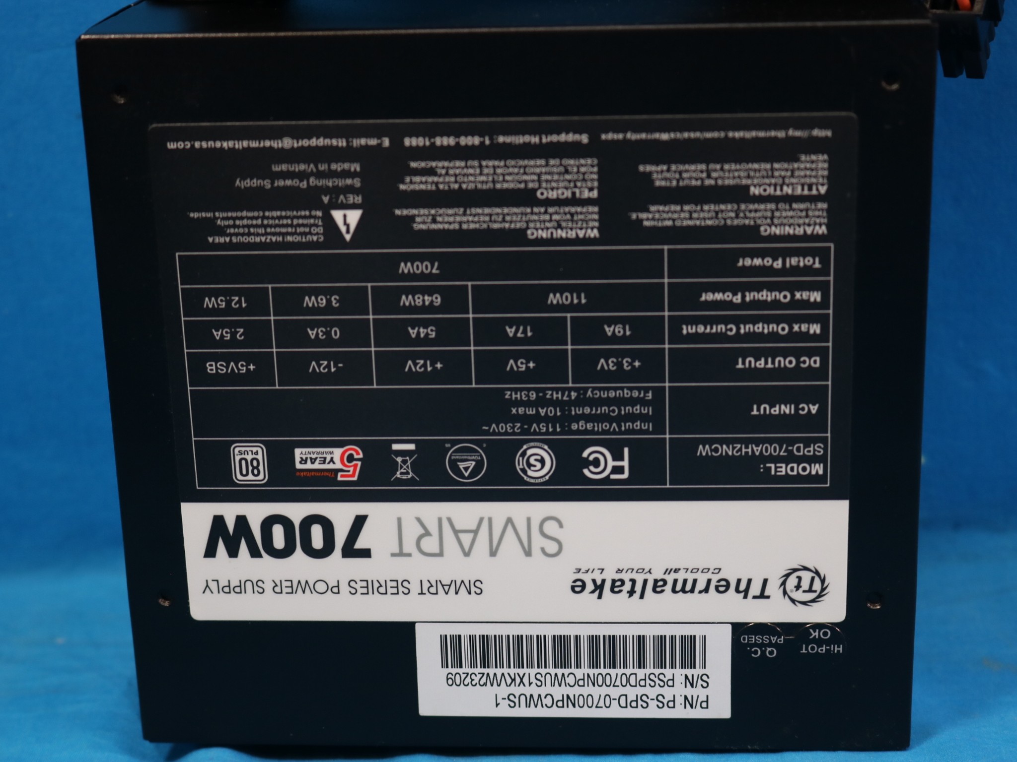 Thermaltake Smart 700W 80 PLUS Certified ATX Desktop Power Supply - 4136115951
