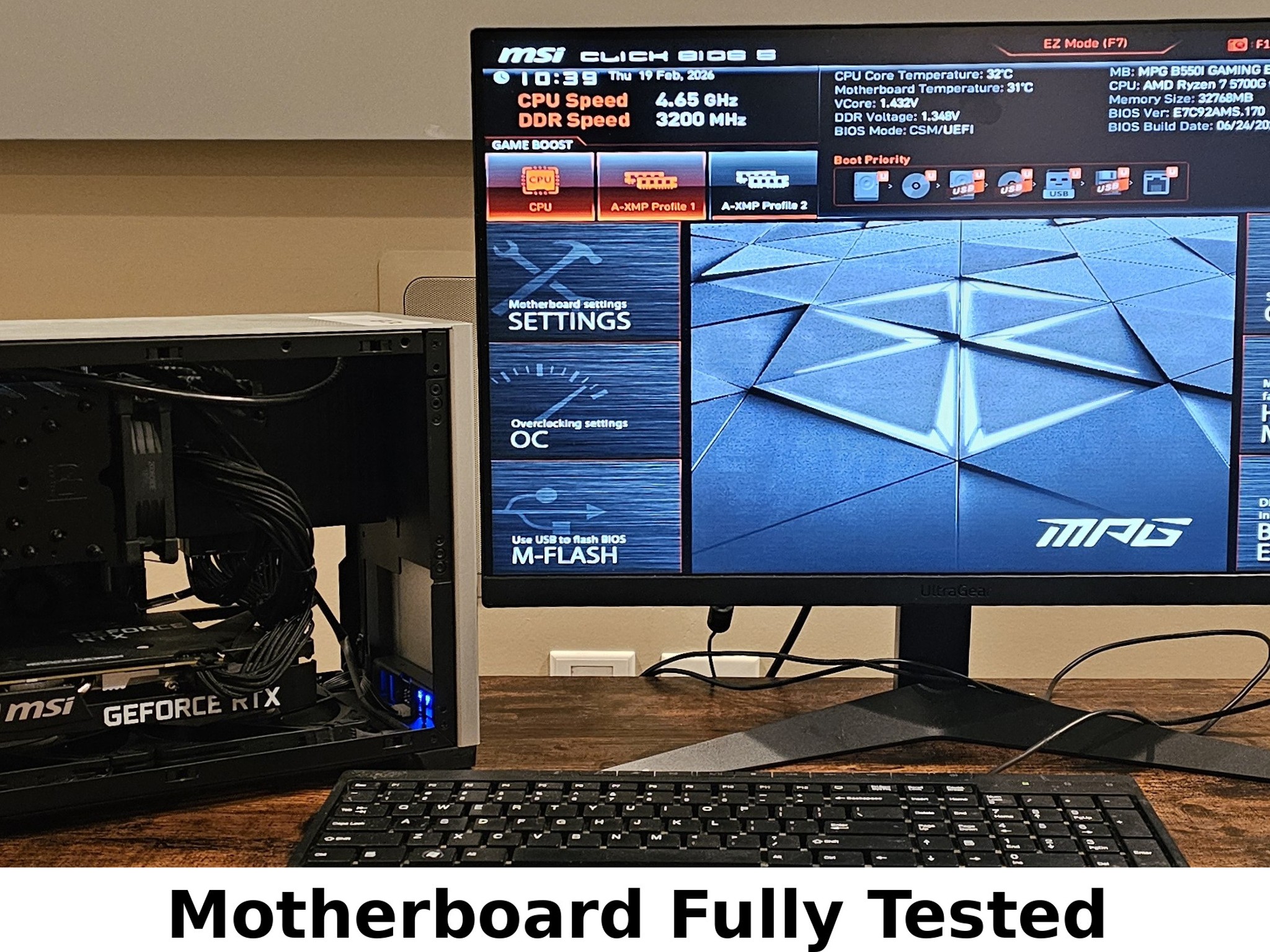 MSI MPG B550I AM4 ITX GAMING EDGE WIFI Motherboard - Like New