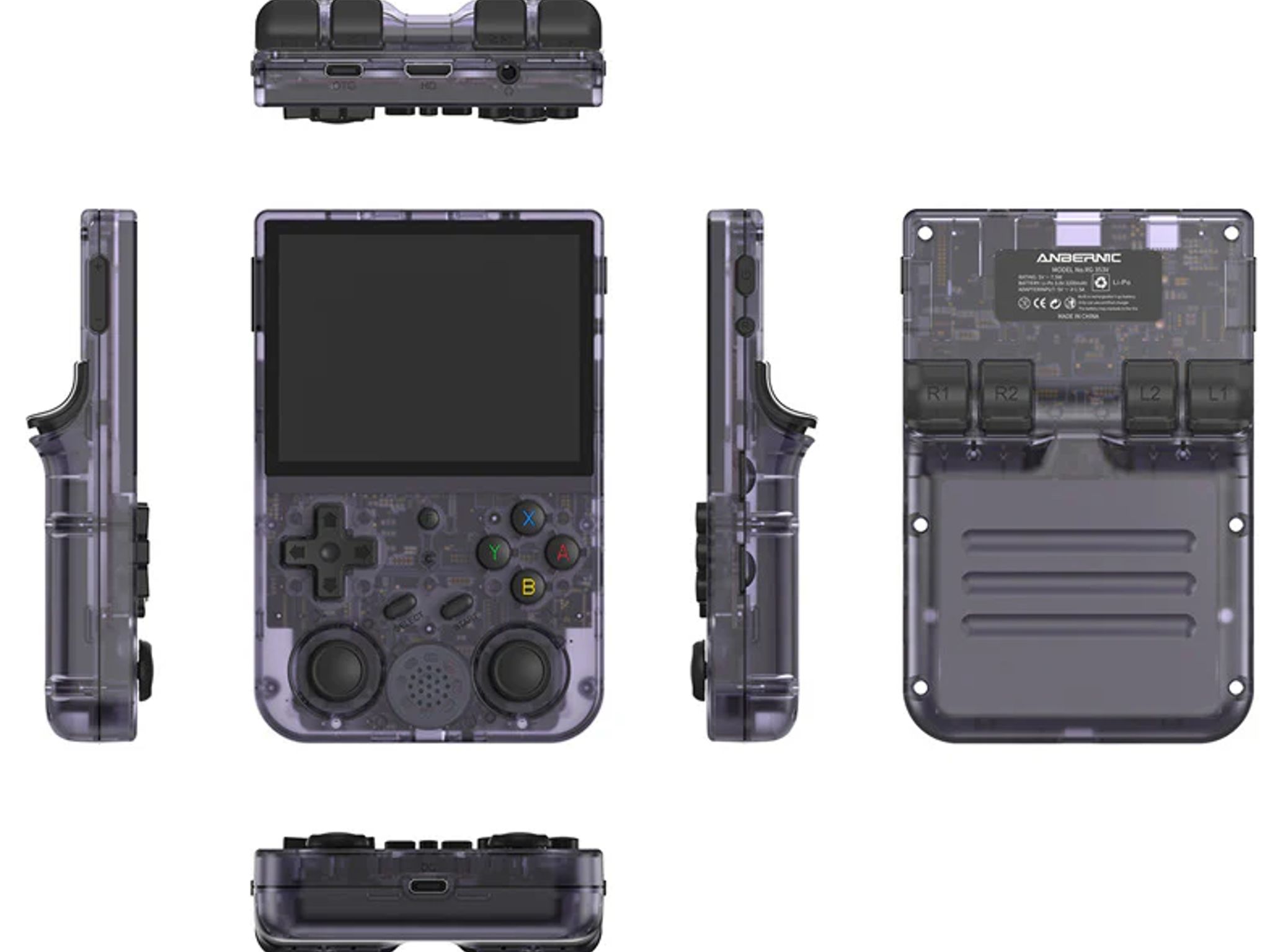 ANBERNIC RG353V Transparent Purple Game Console + 64GB SD (includes 4000+ games)