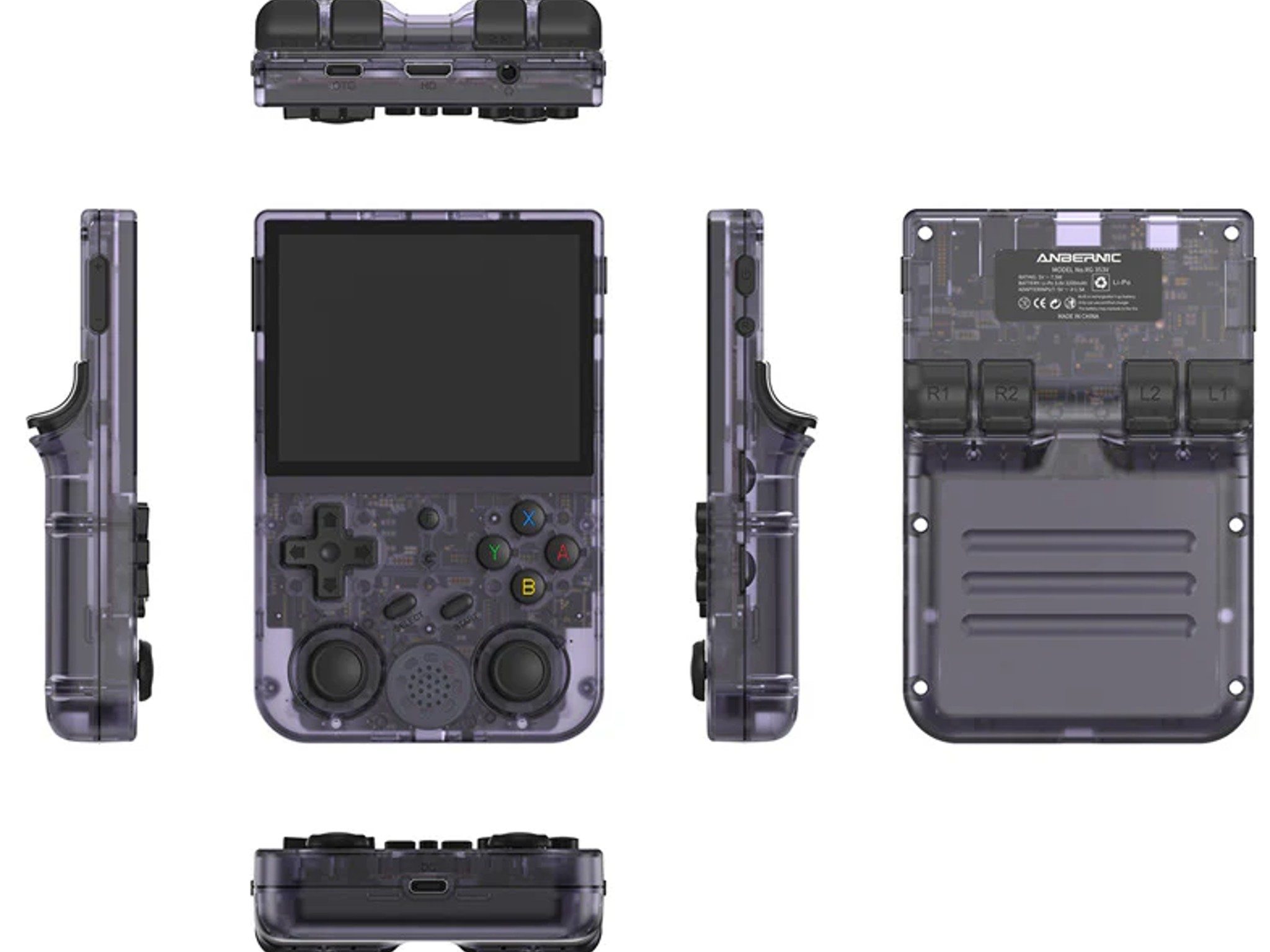 ANBERNIC RG353V Transparent Purple Game Console + 64GB SD (includes 4000+ games)