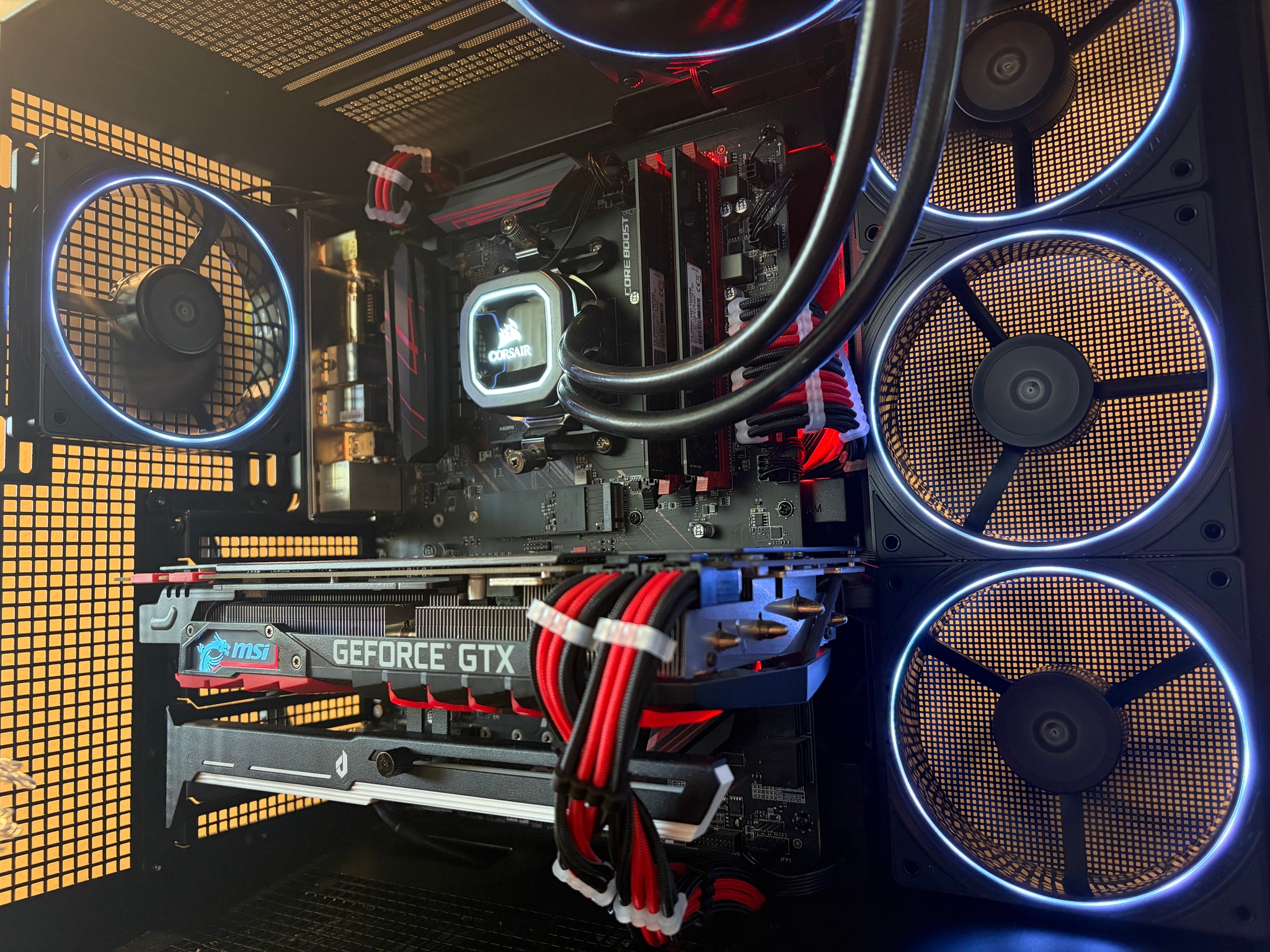 Black/Red Gaming PC - GTX 1080 Ti | Ryzen 5 5500 | 16gb RAM | 512gb NVMe | Windows 11 | WiFi + BT