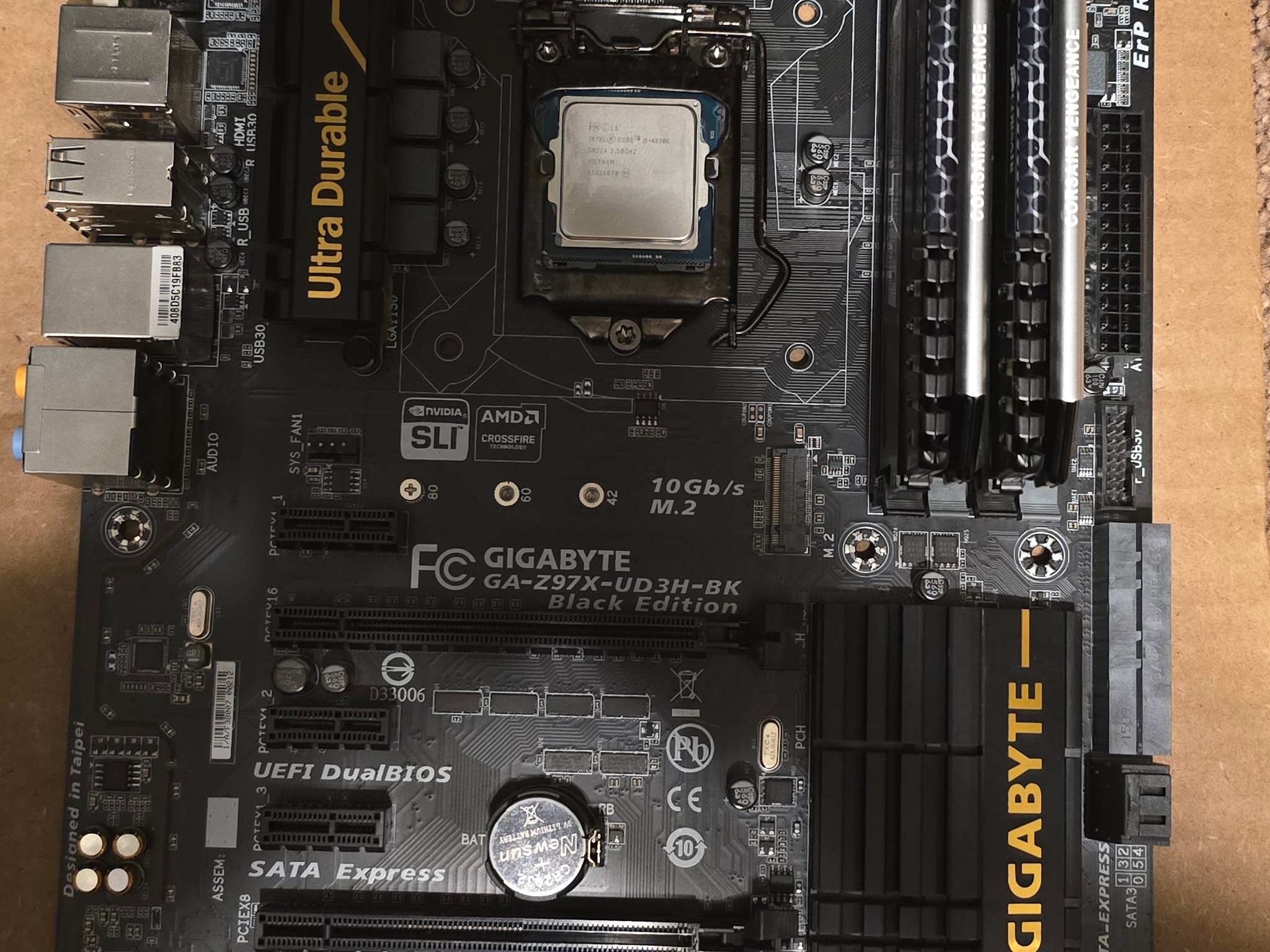 Gigabyte GA-z97x-ud3h-blk w/ i5-4690k and 24gb DDR3 bundle