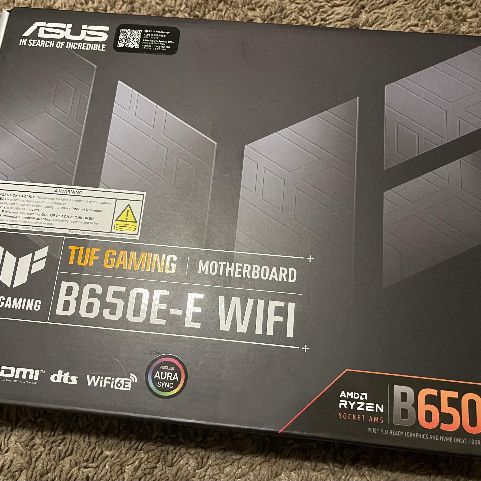 ASUS B650E-E TUF GAMING WIFI AMD AM5 ATX Motherboard- NEW