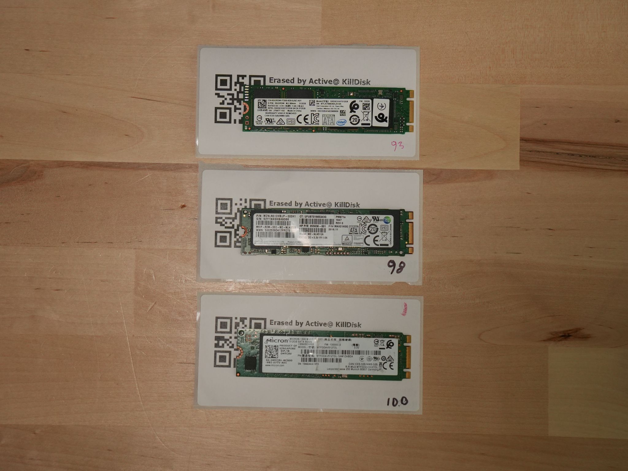 512GB SATA M.2 SSDS | LOT OF 3