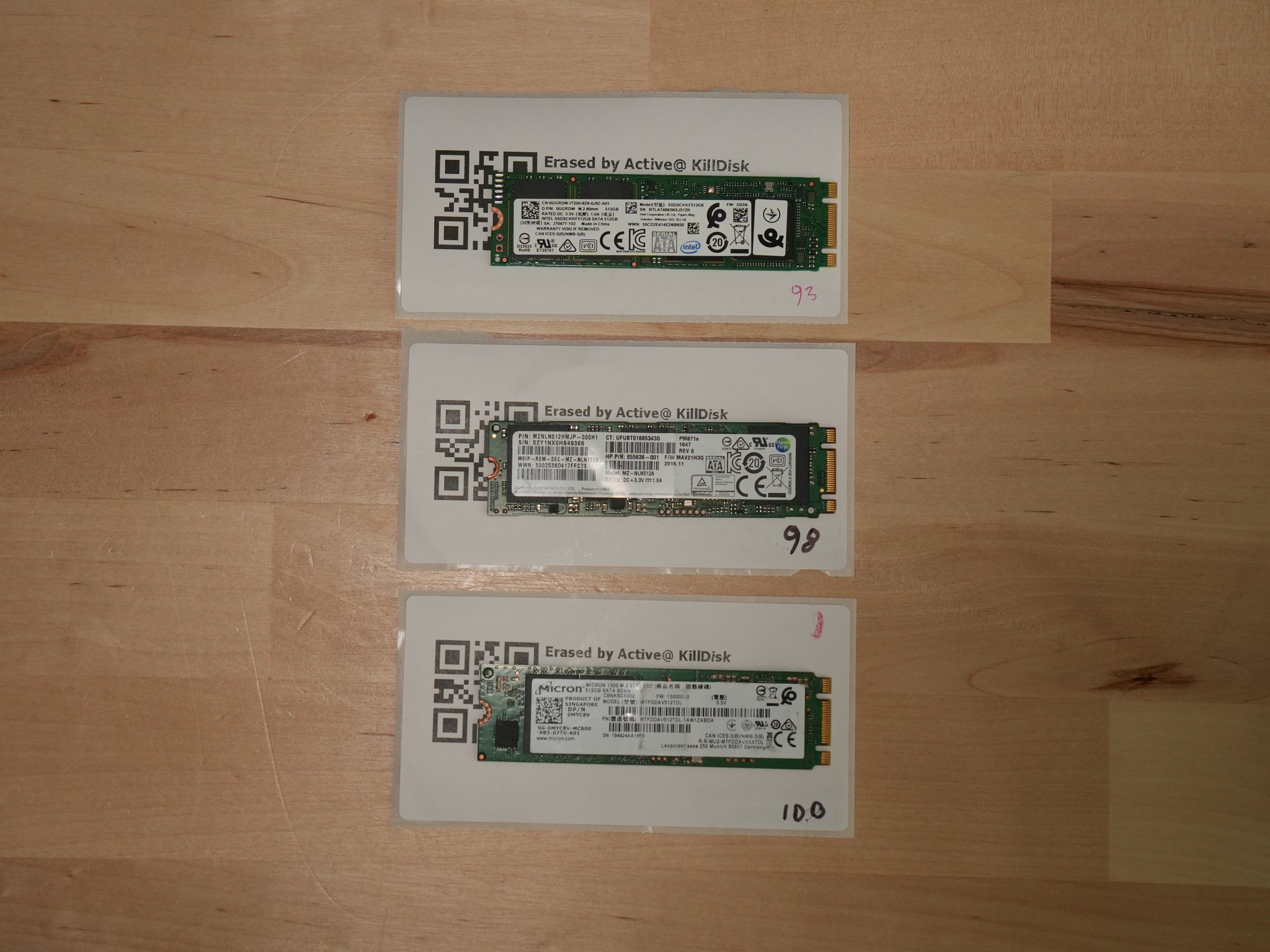 512GB SATA M.2 SSDS | LOT OF 3