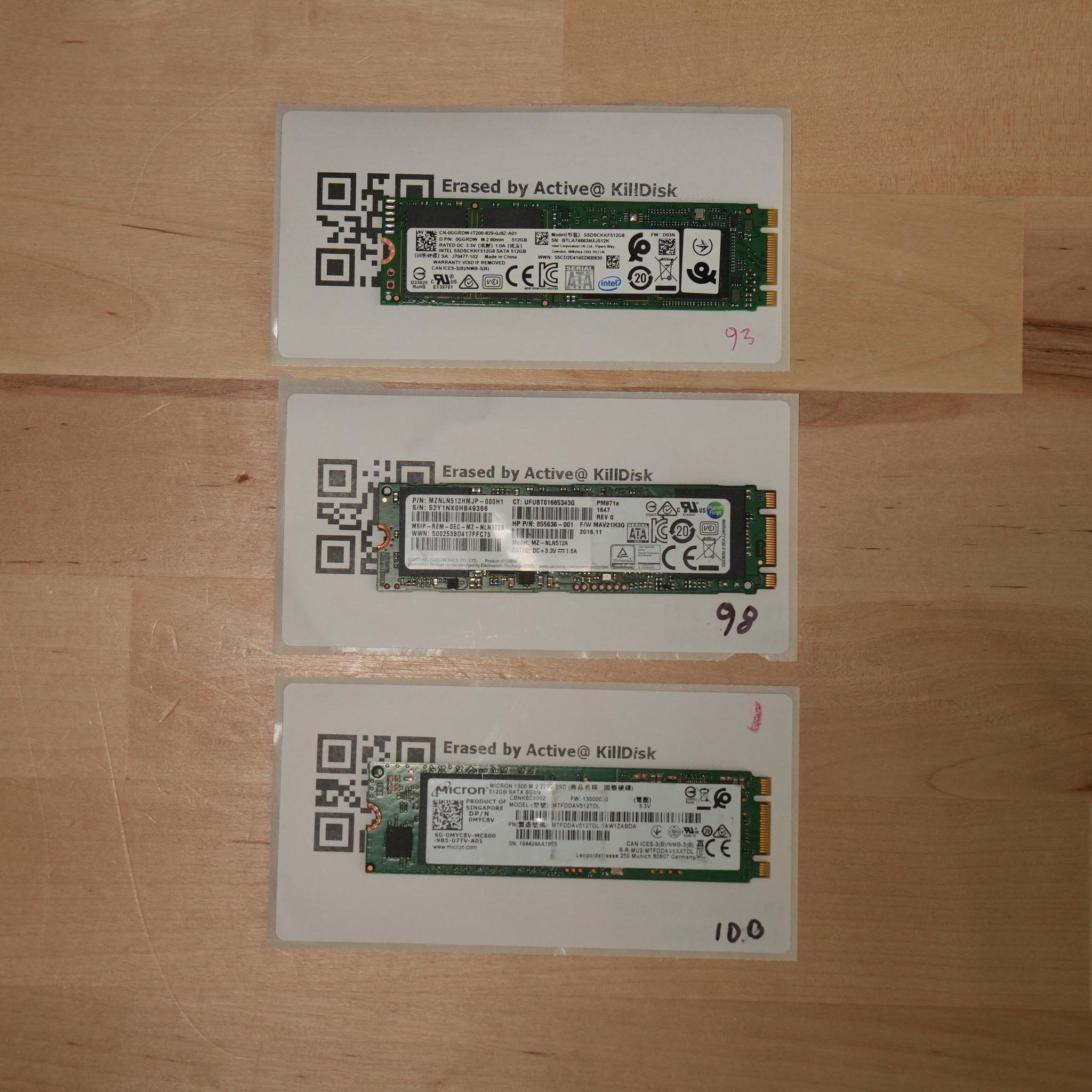 512GB SATA M.2 SSDS | LOT OF 3