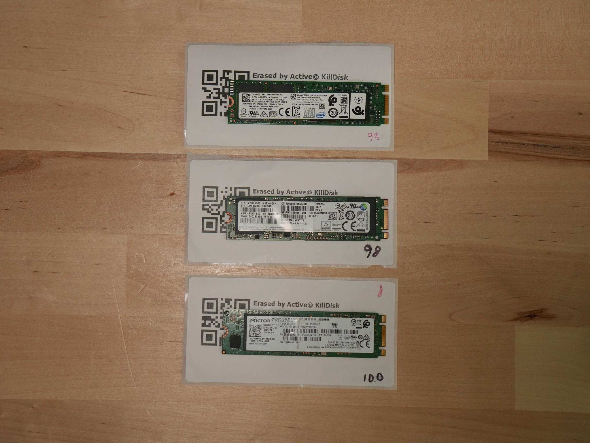 512GB SATA M.2 SSDS | LOT OF 3