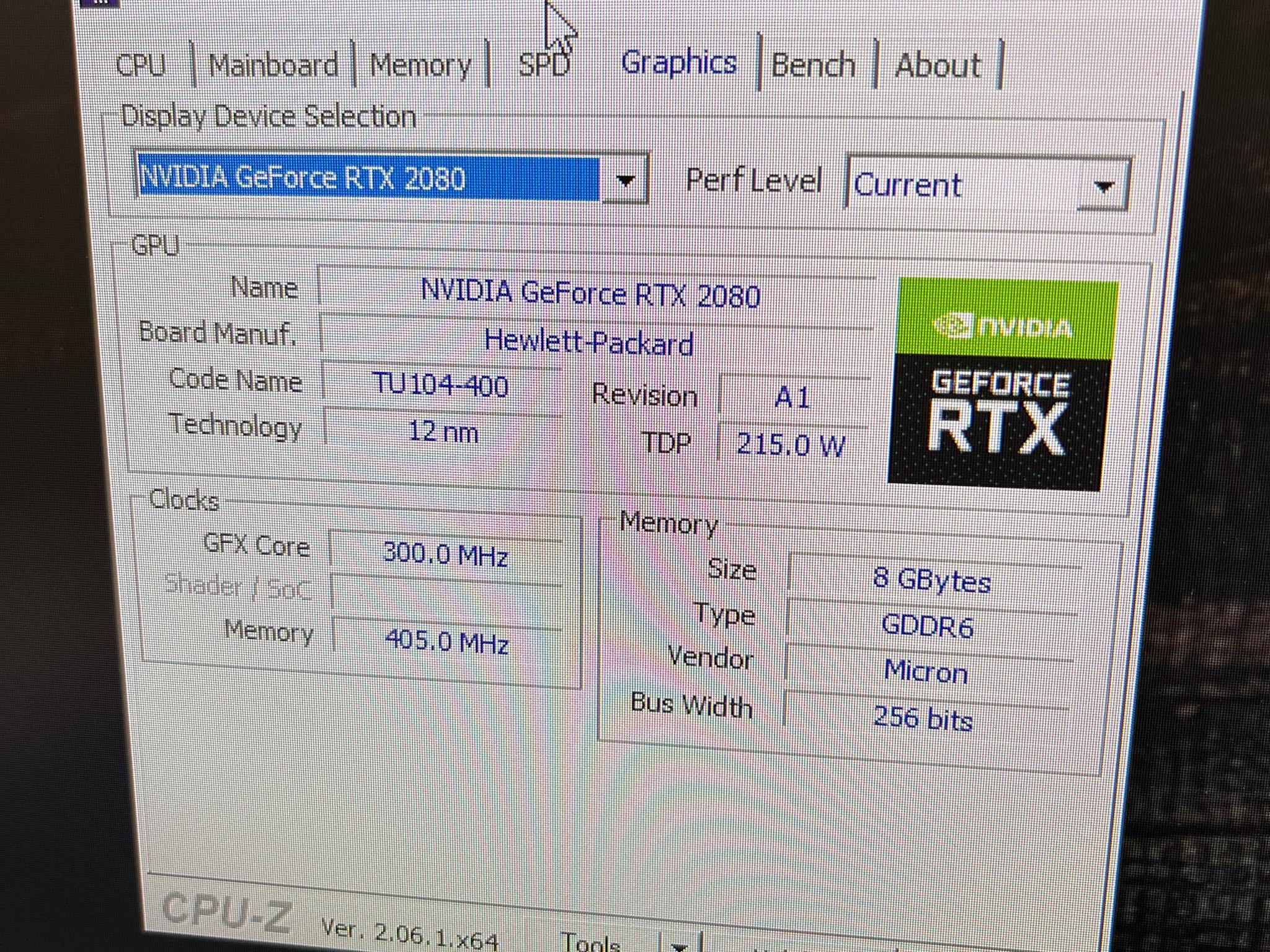 HP RTX 2080 8GB Graphic CARD