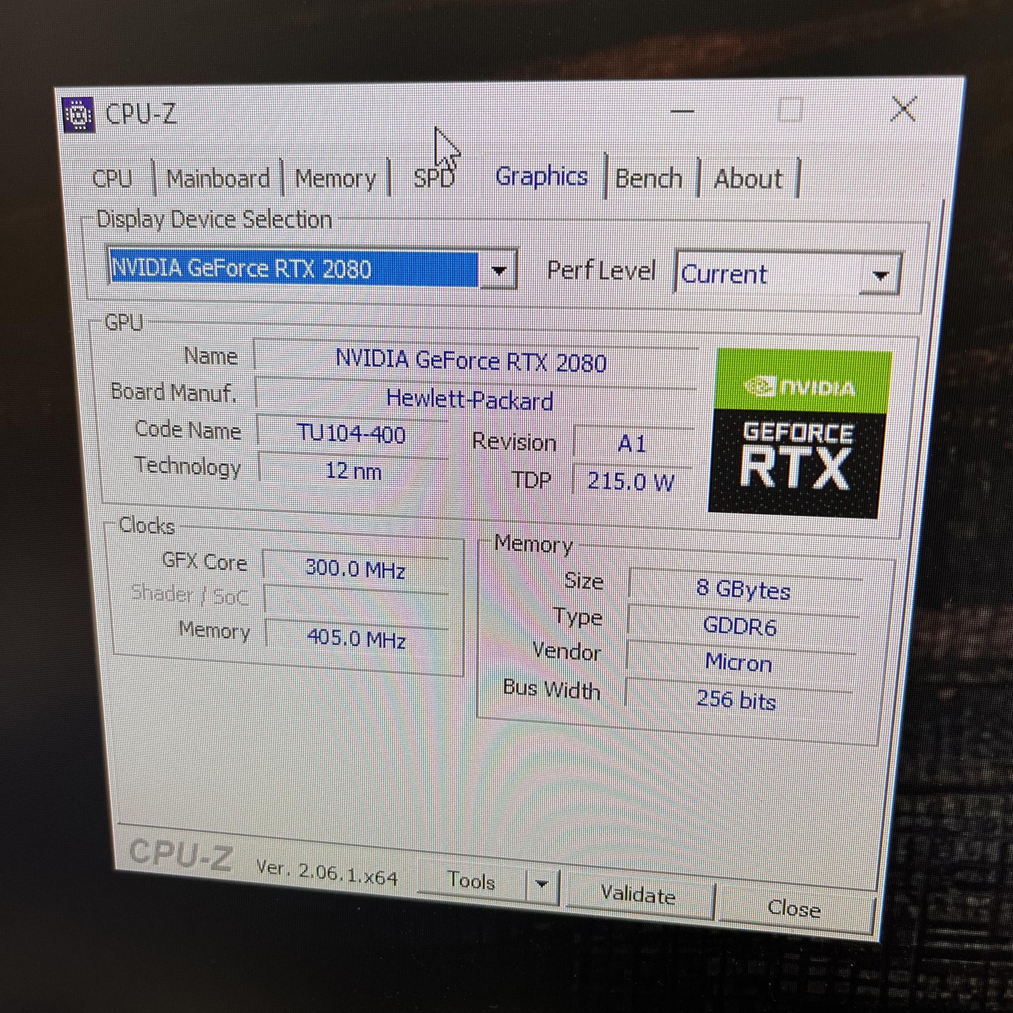 HP RTX 2080 8GB Graphic CARD