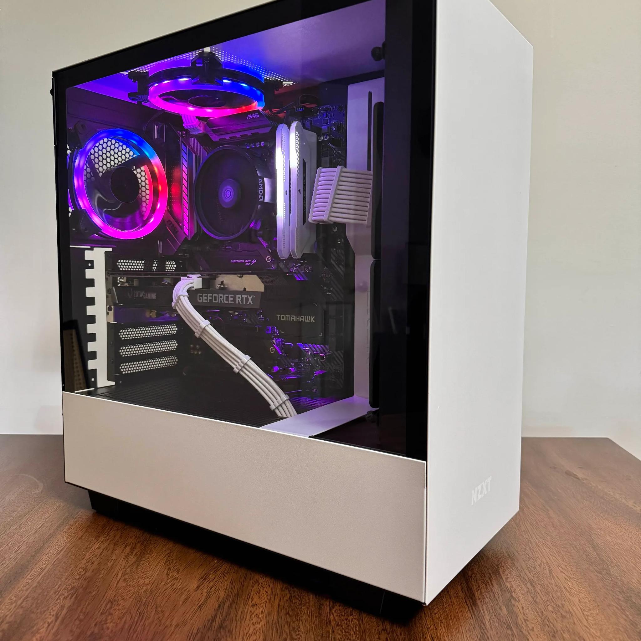 White RGB Gaming PC 💎 | R5 5600X + RTX 3060 | Clean, Fast, Ready