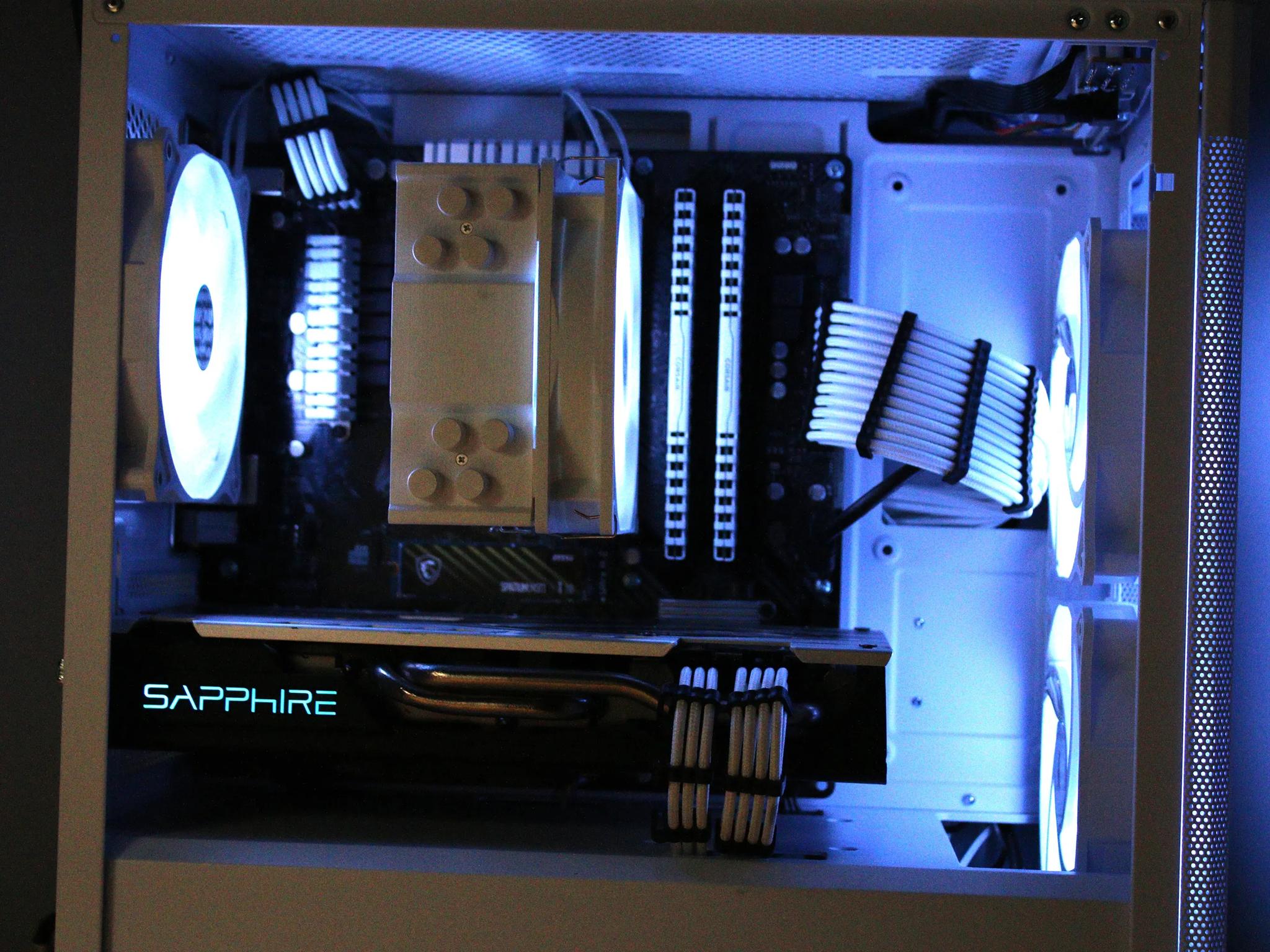 1080p AMD RX 580 + Ryzen 5 2400g White and Black ARGB Custom Gaming PC