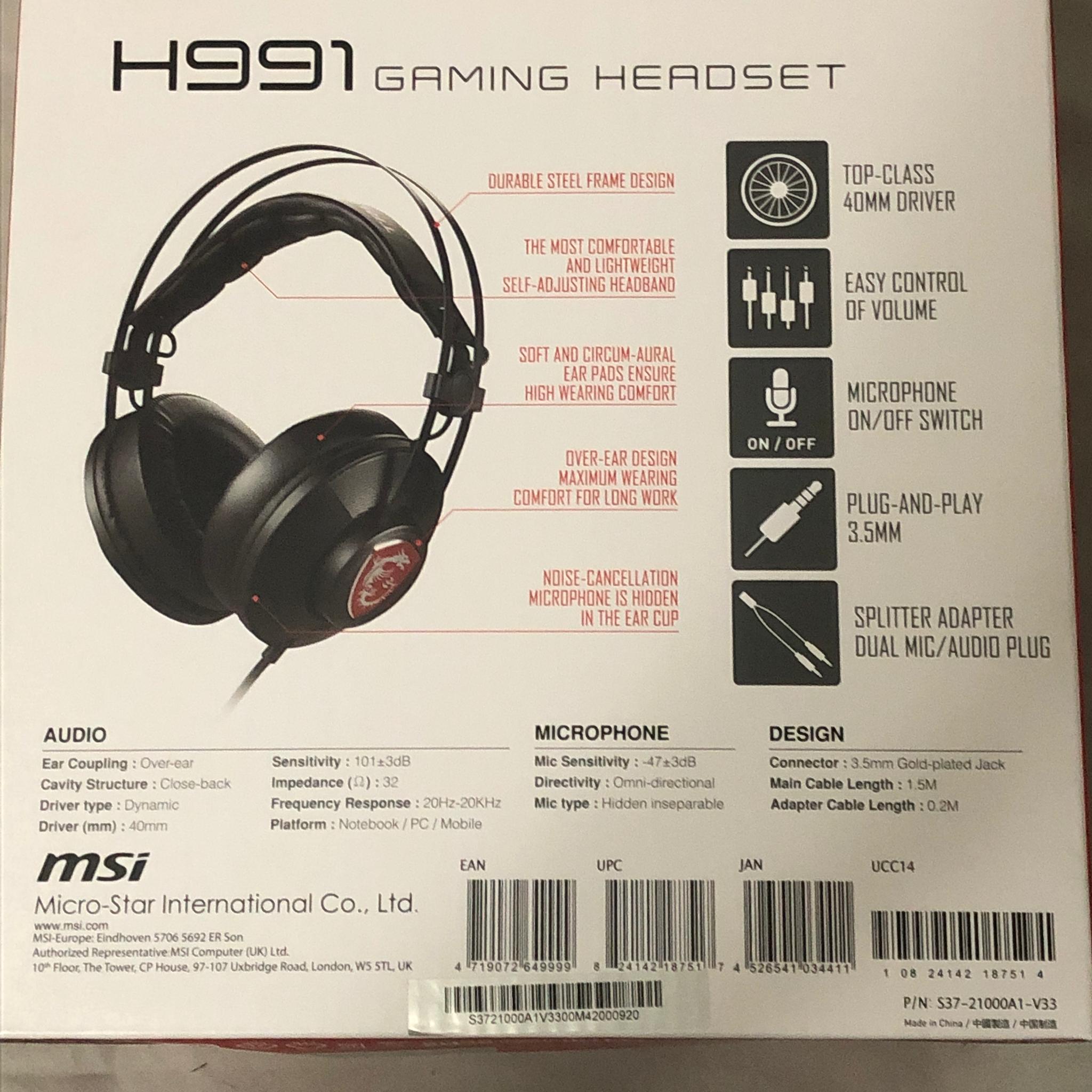 MSI H991 Gaming Headset