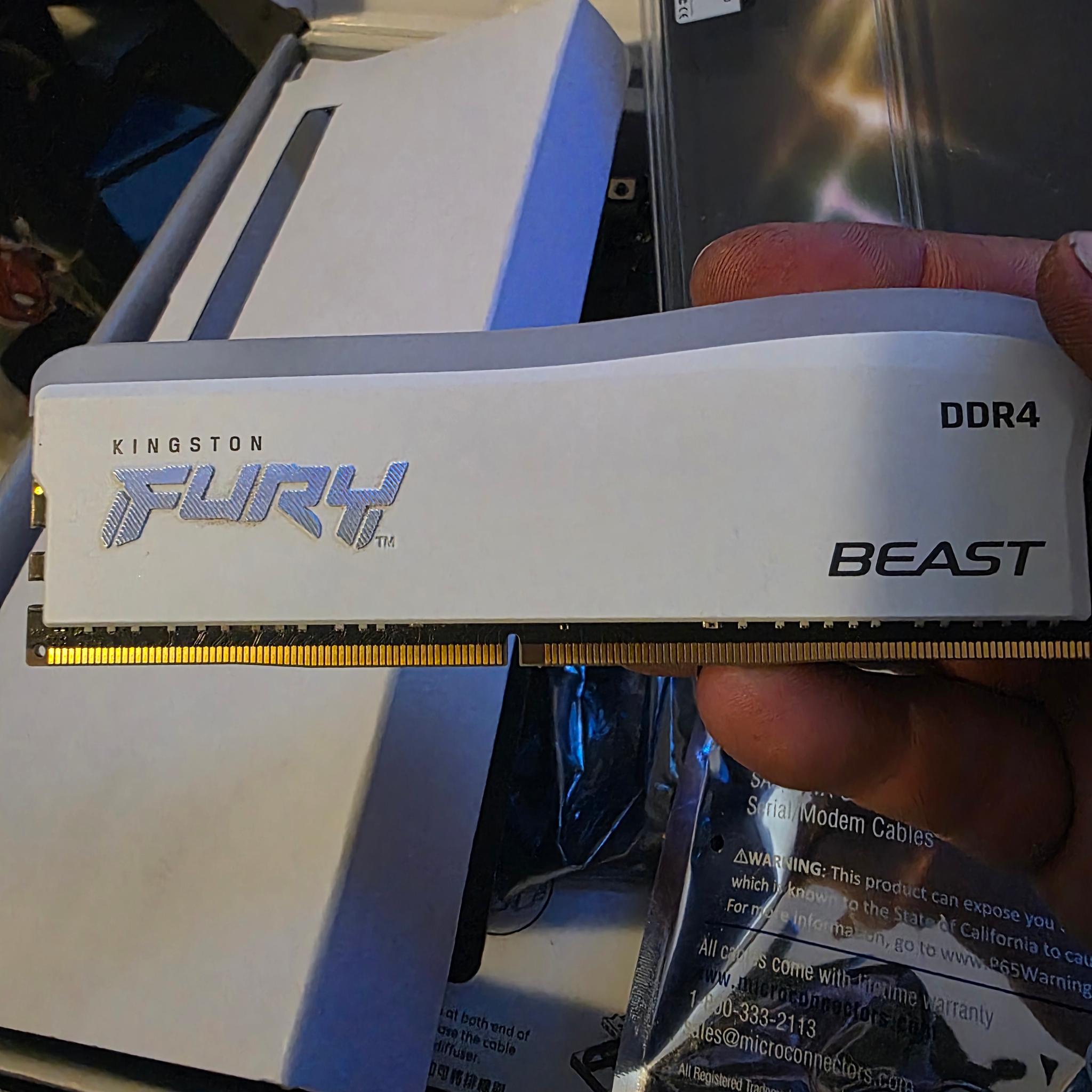 Kingston FURY Beast DIMM DDR4-3600 Kit RGB Memory 32GB (2 16gb sticks)