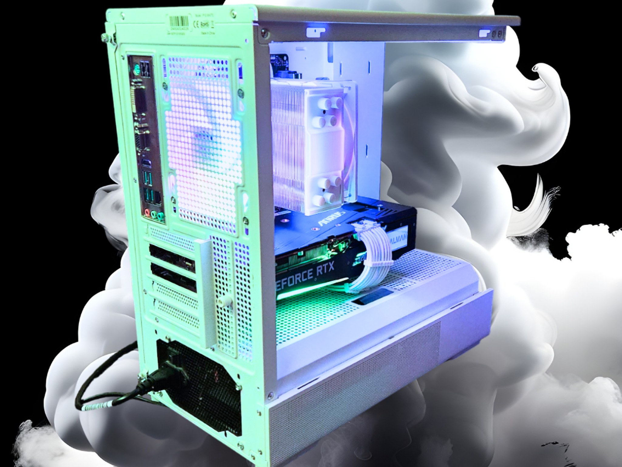 🛰Satellite🚀: RTX 3060 TI | Ryzen 3600x | 16GB DDR4 RAM | 512GB SSD | 2 Glass Sides | White RGB PC