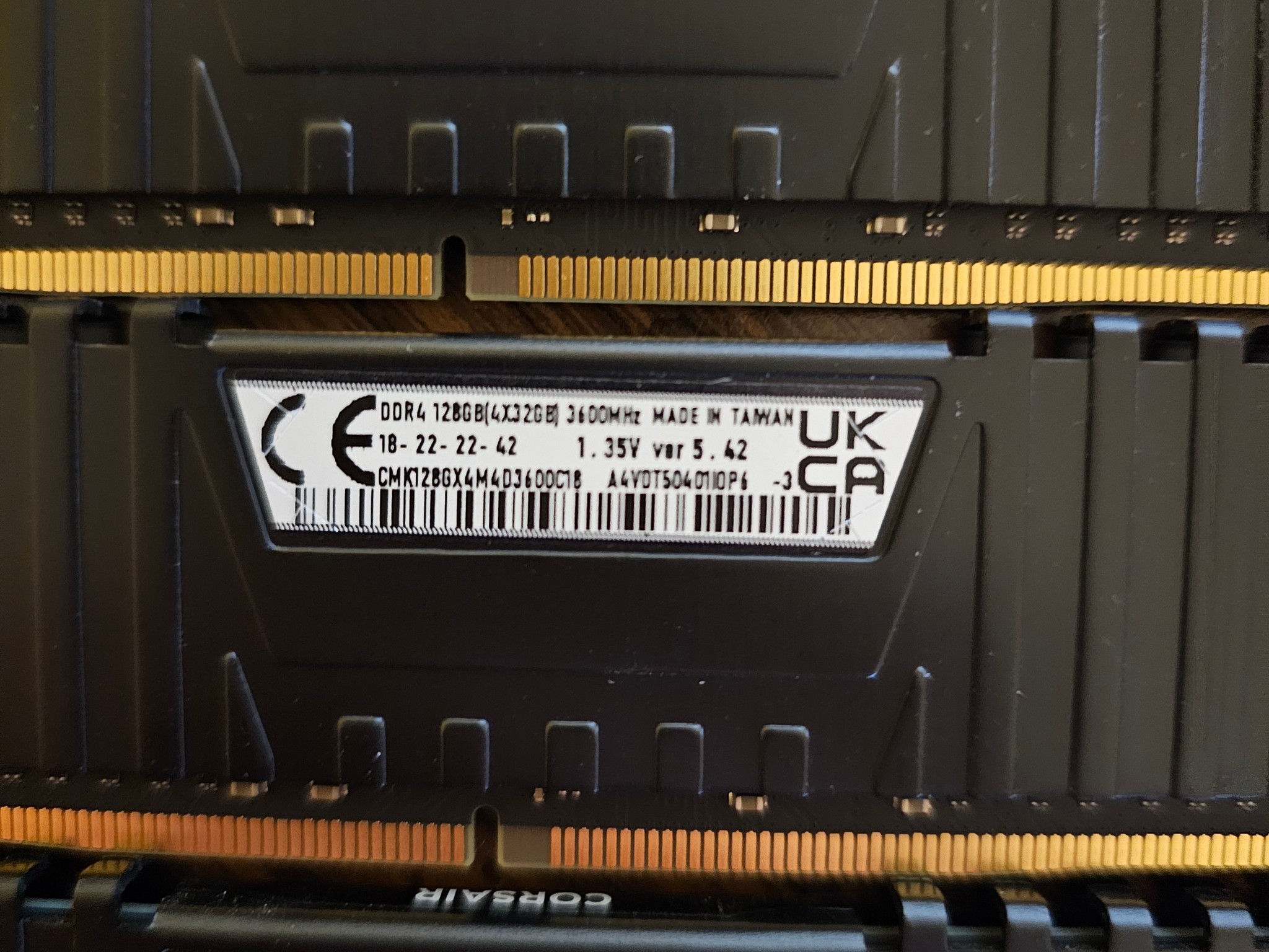 Corsair VENGEANCE LPX 128GB (4 x 32GB) DDR4 DRAM Up To 3600MHz C18 Memory Kit