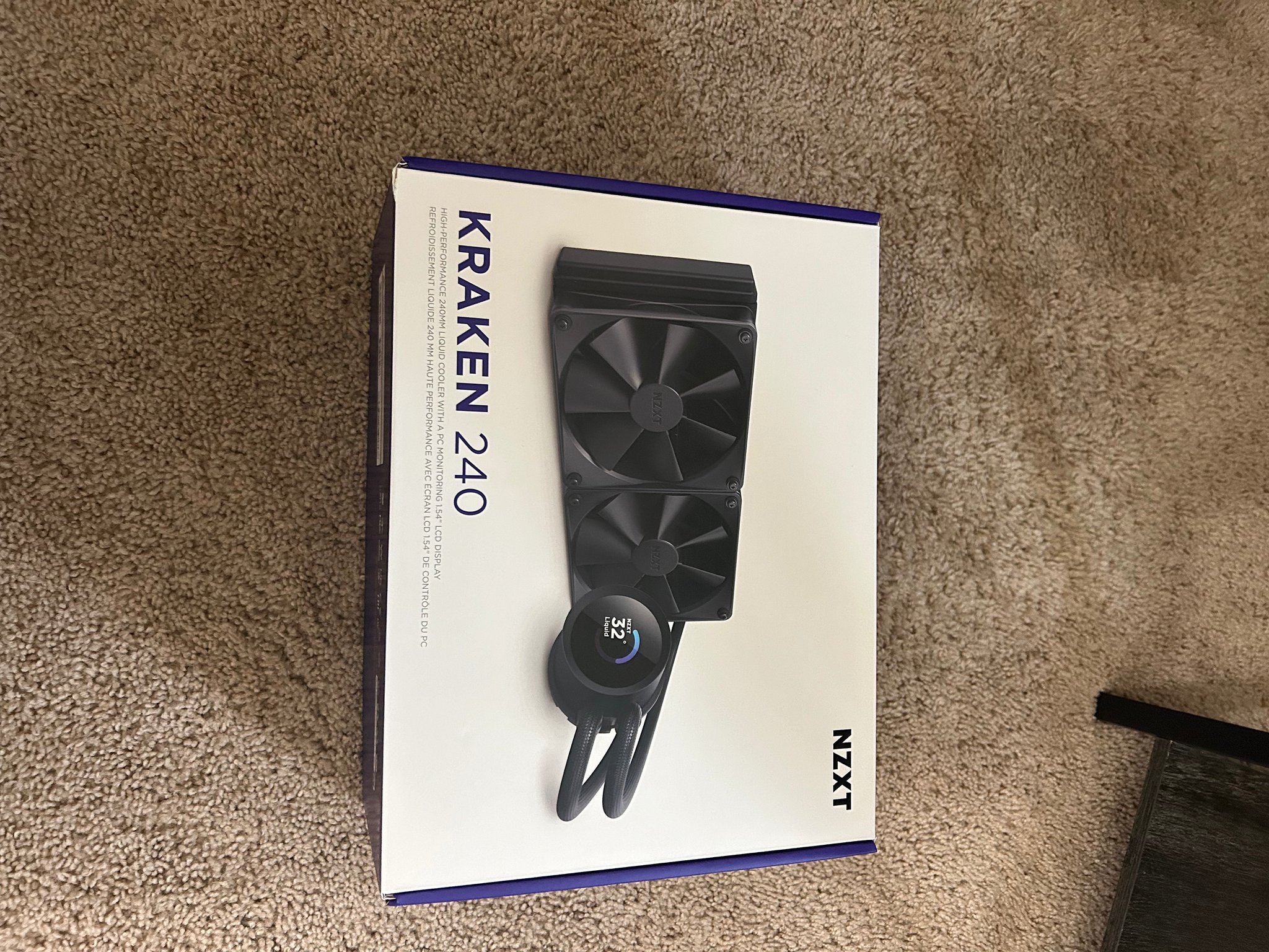 NZXT Kraken 240mm AIO cooler with lcd display