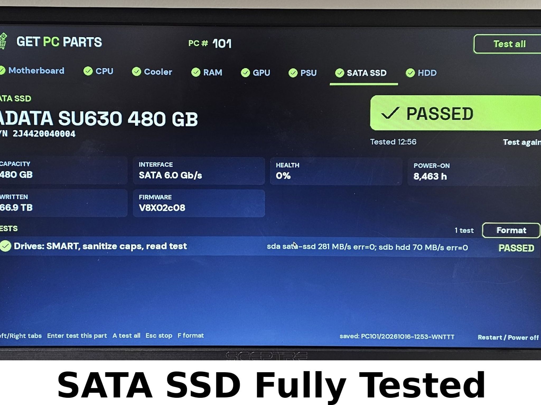 480GB 2.5" SATA SSD ADATA SU630