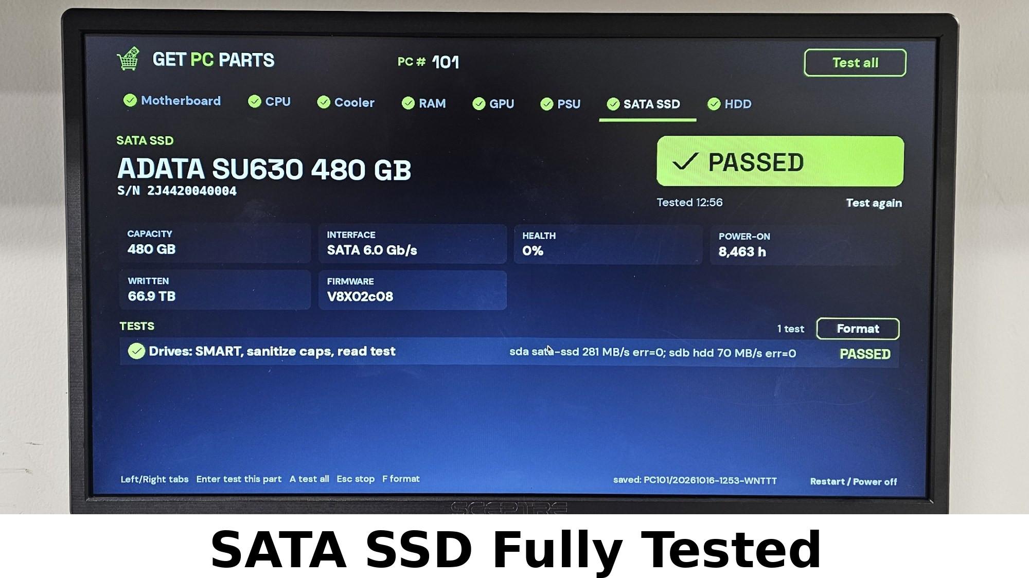480GB 2.5" SATA SSD ADATA SU630