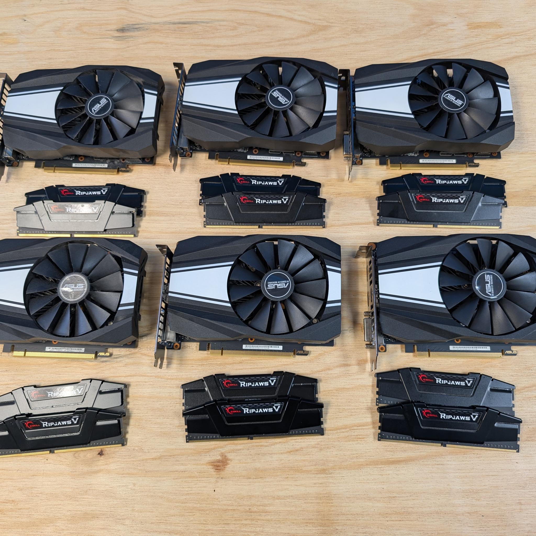 x6 Bulk or Single 1660 Ti 6 GB OC Asus Phoenix for Sale plus RAM!