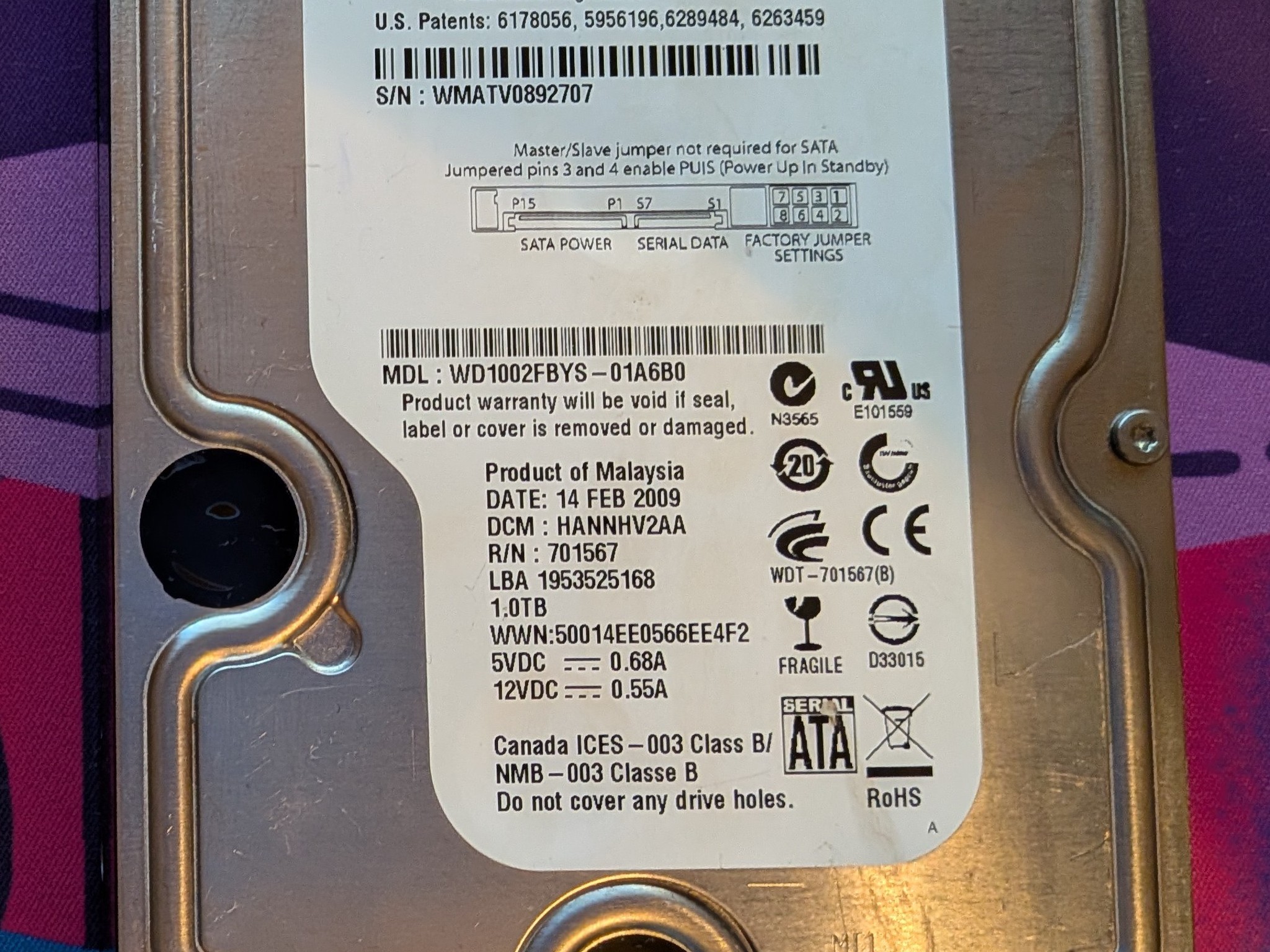 Western Digital 1TB HDD