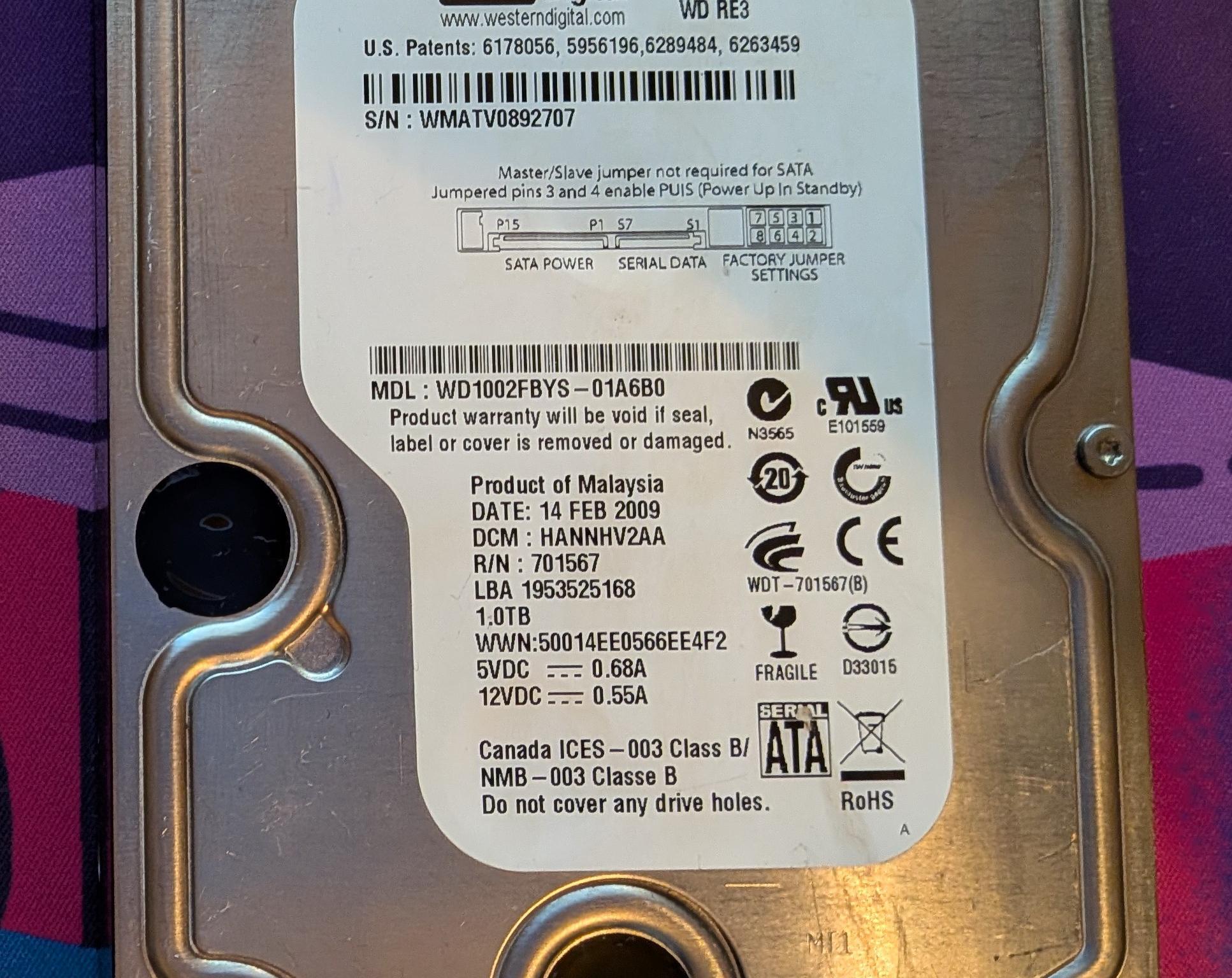 Western Digital 1TB HDD