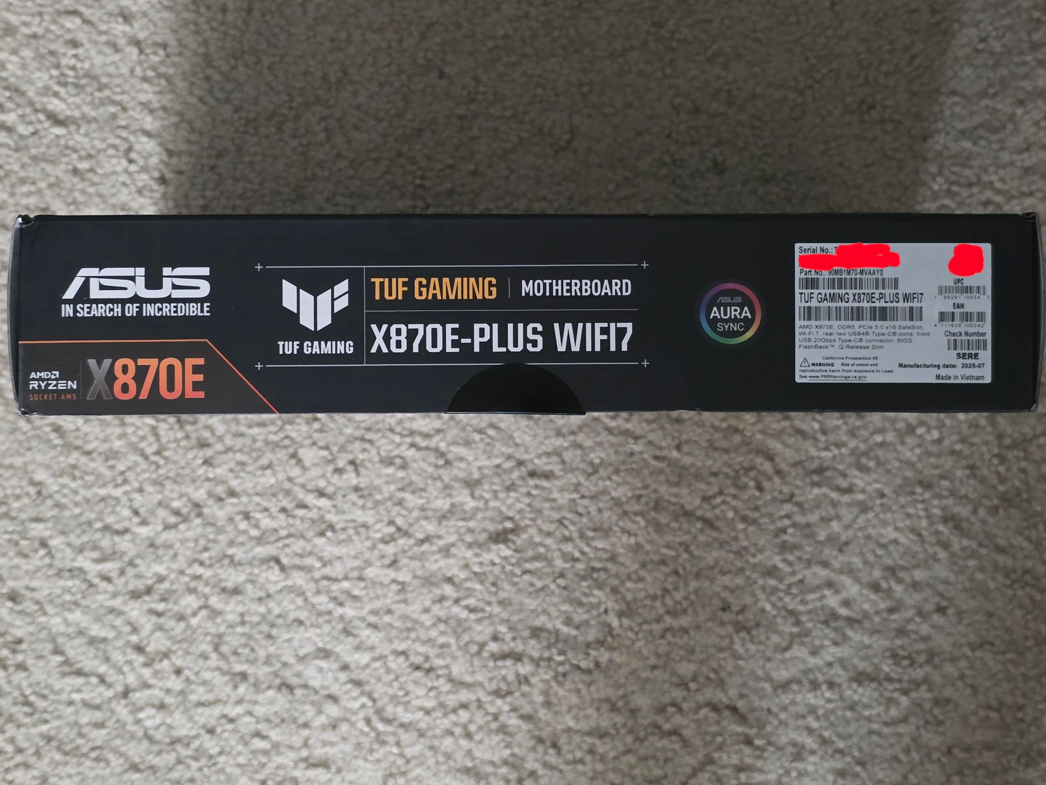ASUS TUF GAMING X870E-PLUS WIFI7 AM5 ATX Motherboard Brand New Sealed