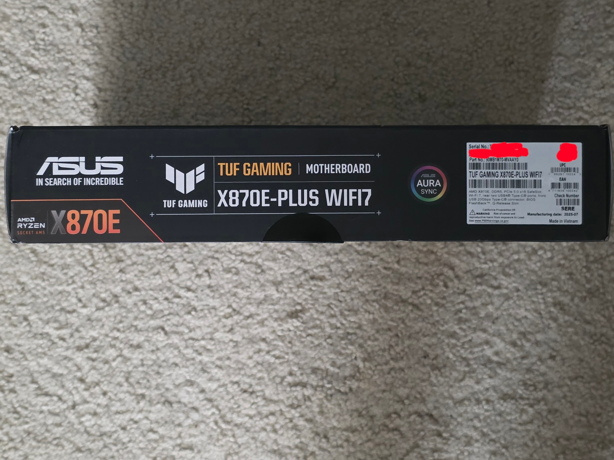 ASUS TUF GAMING X870E-PLUS WIFI7 AM5 Brand New Sealed