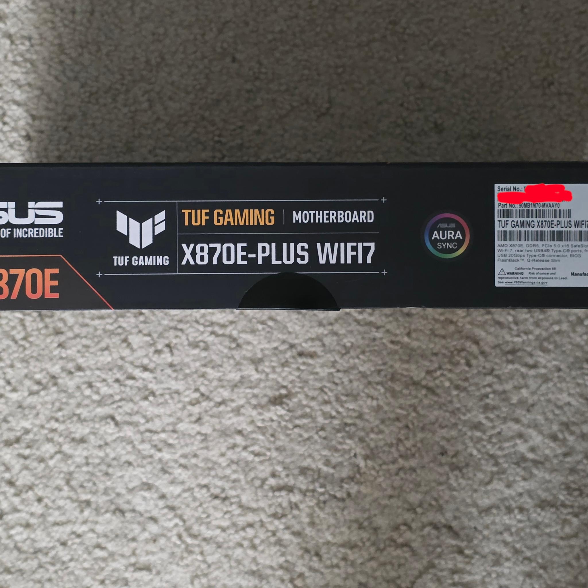 ASUS TUF GAMING X870E-PLUS WIFI7 AM5 Brand New Sealed