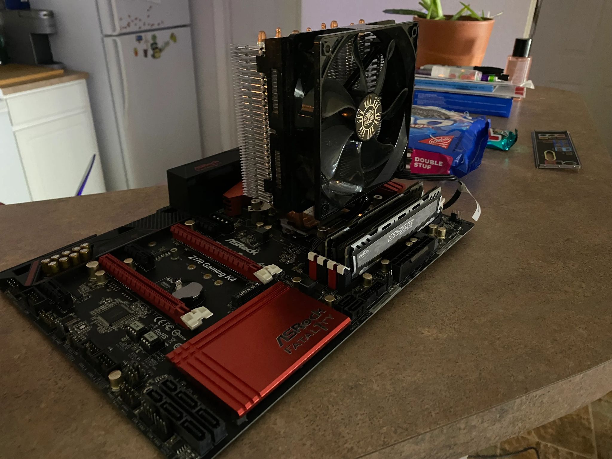 Intel Core i5 Skylake 6600K mounted in Asrock Fatal1ty Z170 Gaming K4 with cooler and Ram included